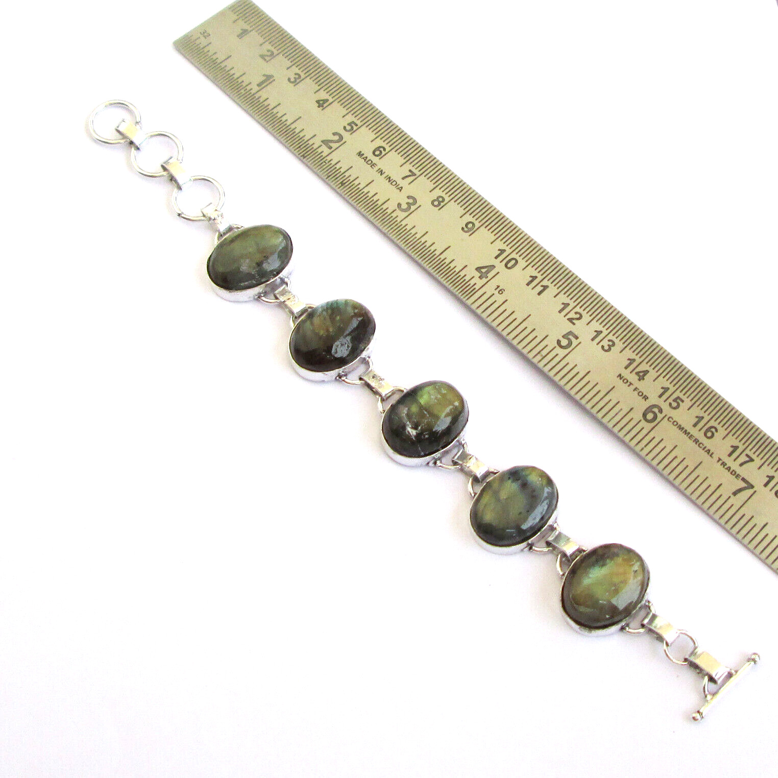 Labradorite gemstone jewellery handmade silver plated bracelet Jaipur jewelry