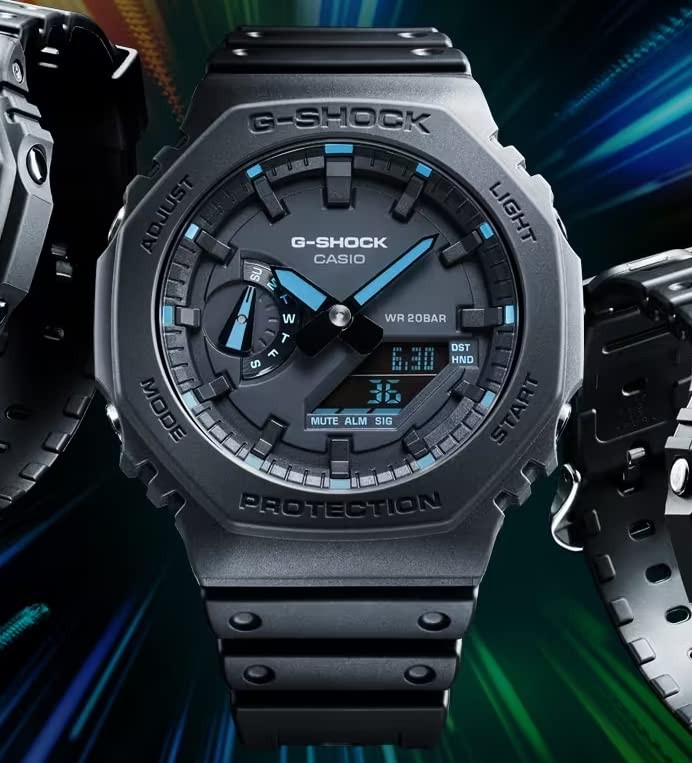 G-Shock GA2100-1A2 Neon Accent Watch Blue, Blue,Japan