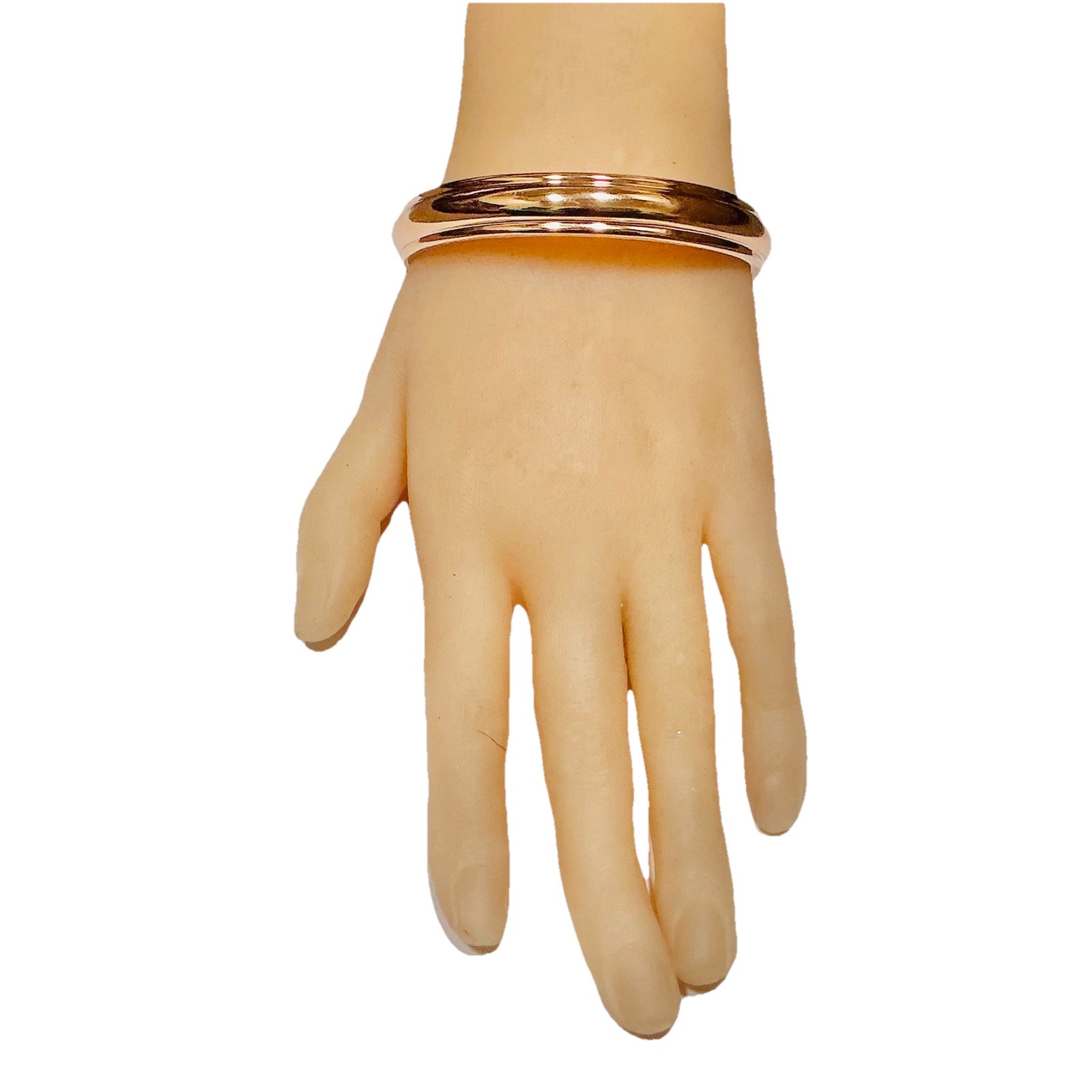 14K Rose Gold Resin Core Bangle Bracelet Vintage Milor Italy 18g Minimalist