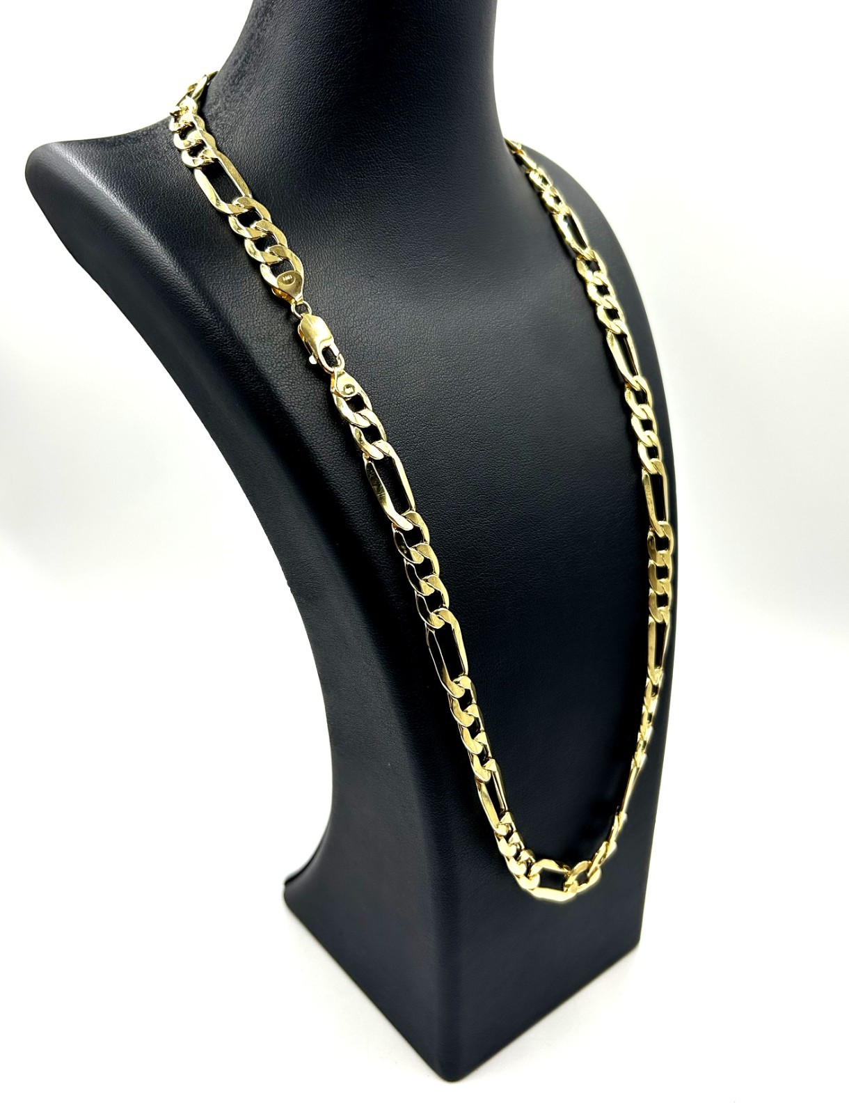 10K Yellow Gold 9mm Figaro Link Chain Necklace 24″ Polished 29.2g