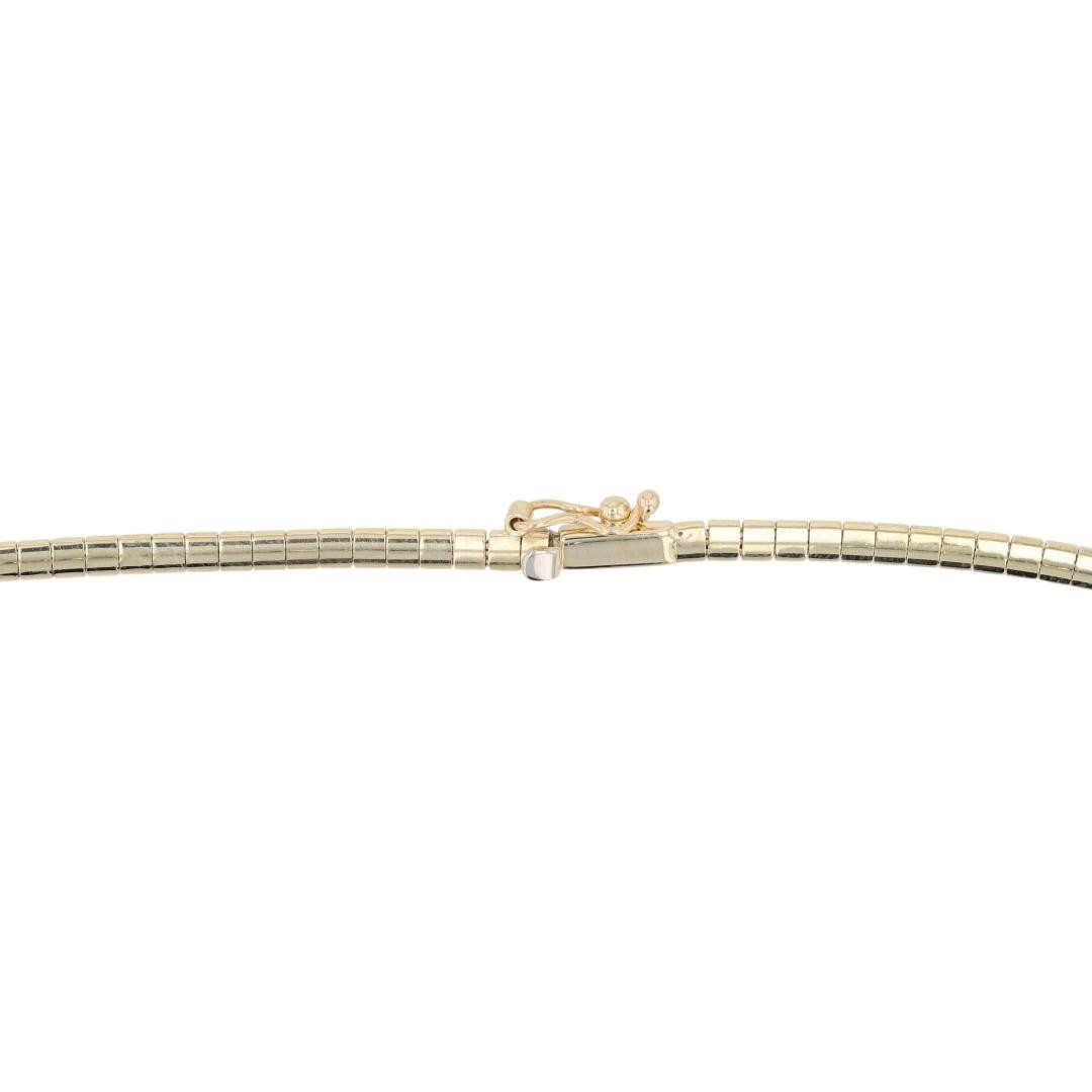 .99ctw Diamond Three-Stone 16.75″ Statement Necklace 14k Yellow Gold 15.02 Grams