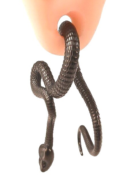 1 x 2g 6mm Snake Serpent Heavy Gauge Ear Weight Hanger Expander Drop Piercing