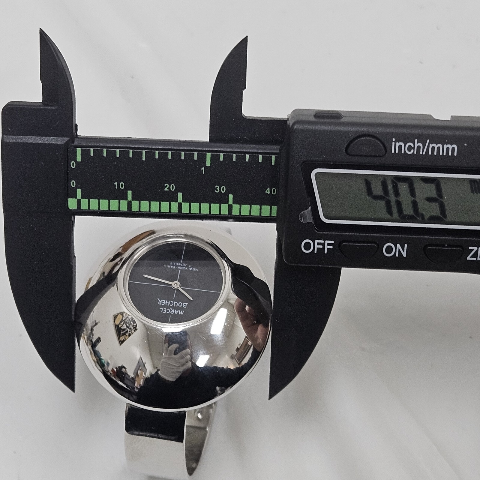 MARCEL BOUCHER UFO Retro MCM Manual WIND-UP Ladies Watch Chrome Black Dial 17J