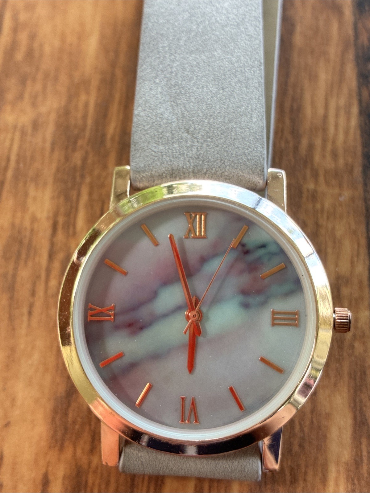 Accutime Watch Corp Rainbow Marbled Women’s 39mm Watch New Battery 9”
