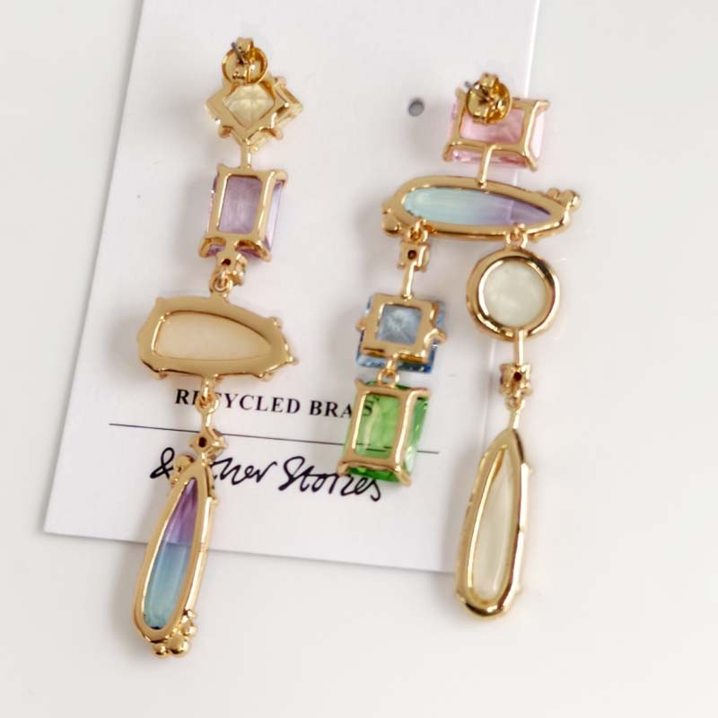 Other Stories Crystal Statement Drop Earrings Chic Women Party Vacation Jewelry