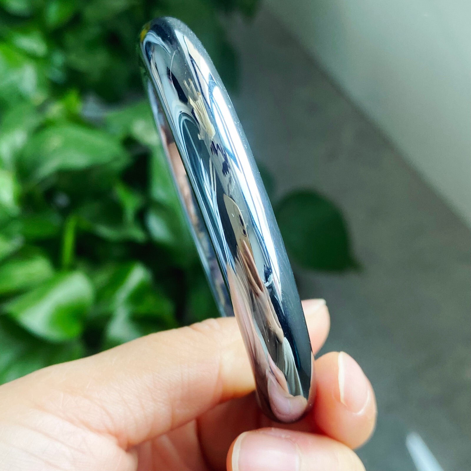 63.5mm Natural White Terahertz Wave Gemstone Bangle AAAA