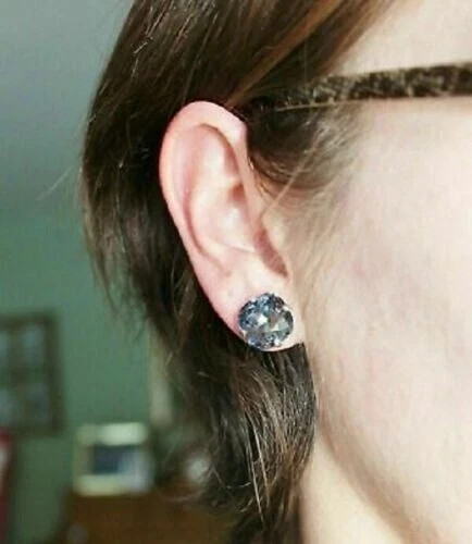 2Ct Cushion Cut Aquamarine Women’s Push Back Stud Earrings 14K White Gold Finish