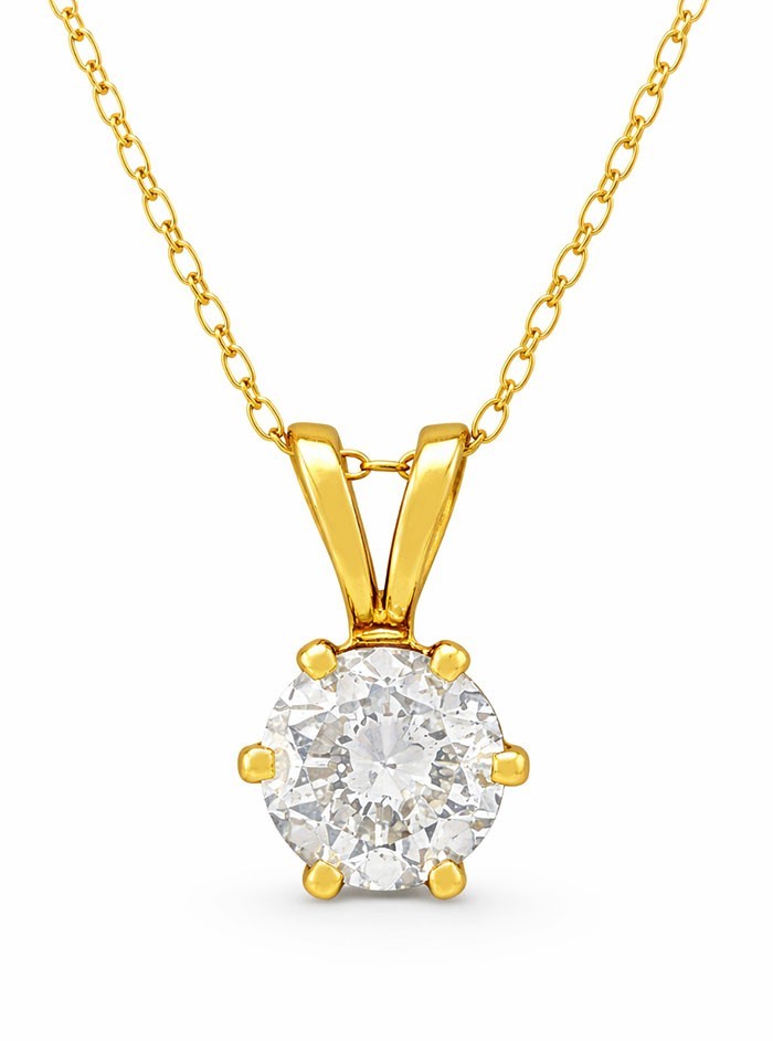 GENUINE 0.27 Cts DIAMOND PENDANT SOLID 14k YELLOW GOLD – New With Tag