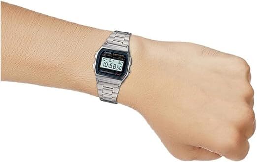 Casio A158WA-1, Classic Digital Watch, Chronograph, Alarm, Date, 7 Year Battery