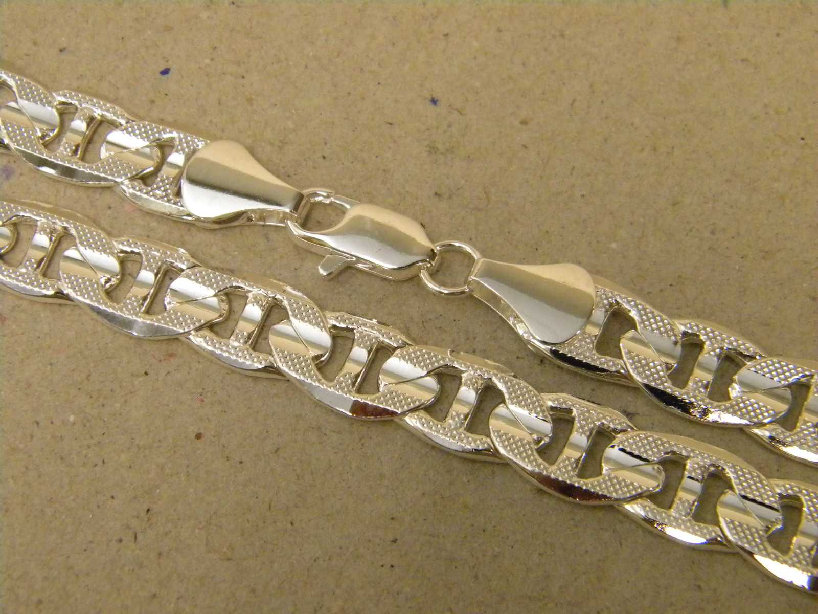Lady’s Men’s Silver Plated Mariner Chain Necklace 24 30in Inch Long 9mm Wide