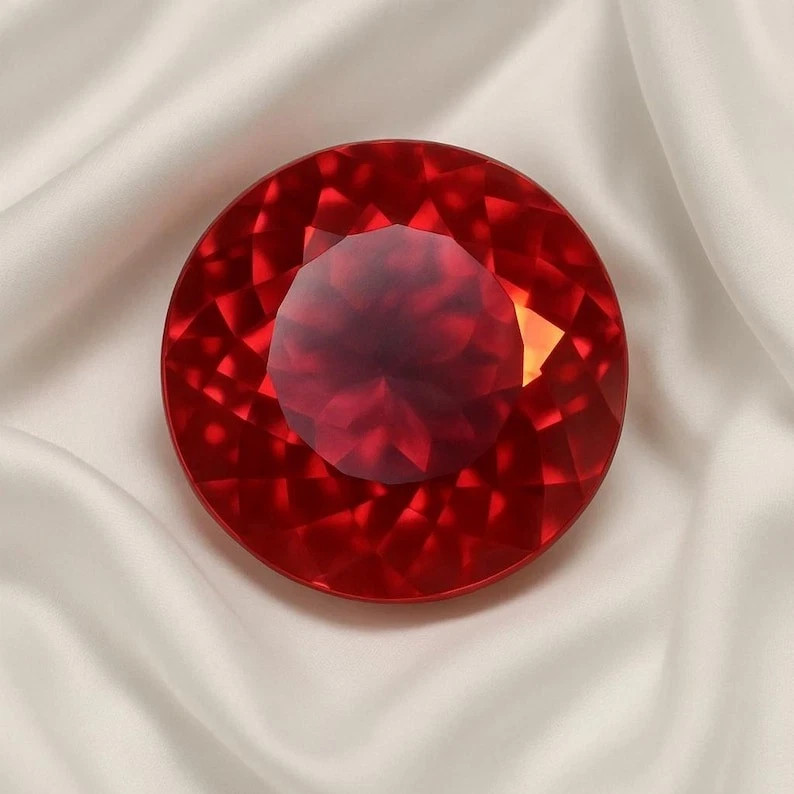 14.50 CT Natural Blood Red Painite Round Cut Certified Loose Gemstone Myanmar