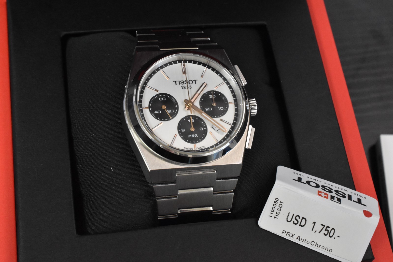 Tissot 1853 PRX Auto Chrono 42mm White Dial Watch w/Box T137.427.11.011.00