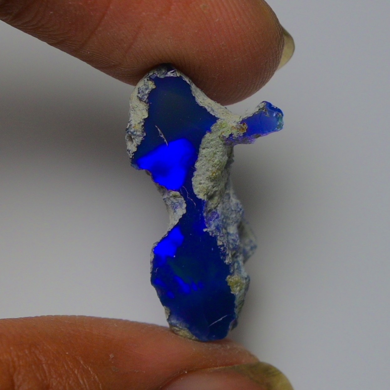 Blue Ethiopian Opal Rough 6.45 cts Smoked Black Opal Raw, Fire Opal