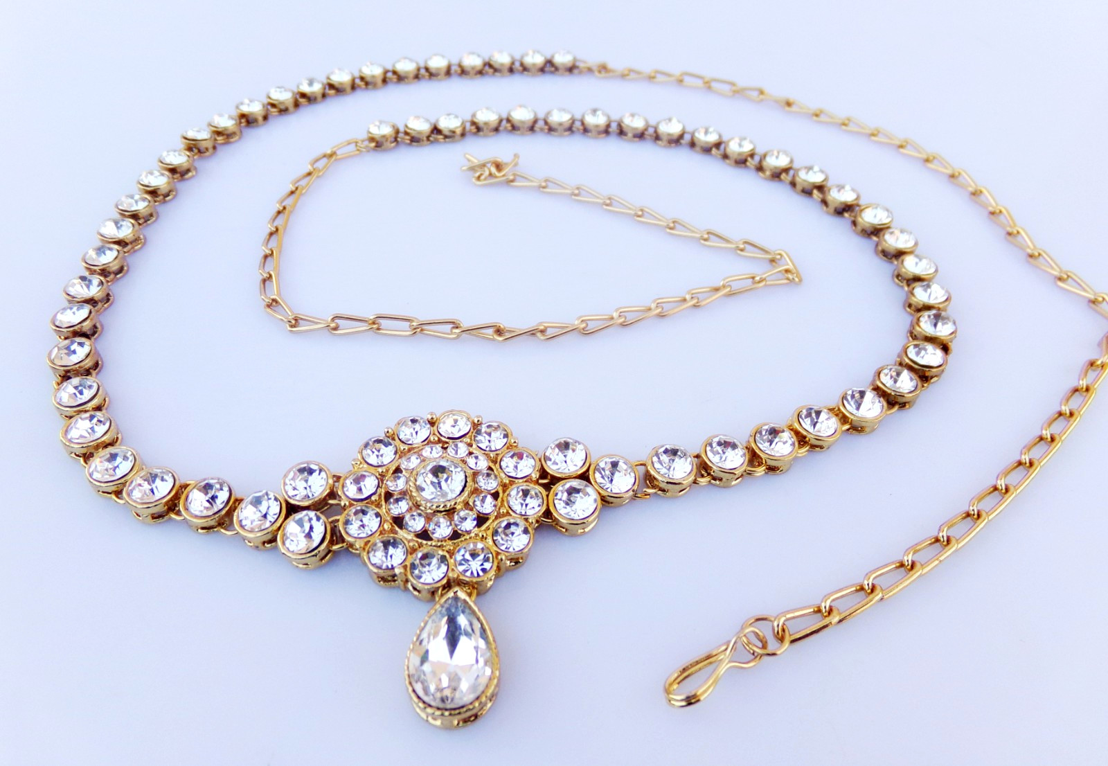 Gold Plated Body Waist Chain Adjustable Bridal Kamarbandh Belly Chain for Womens