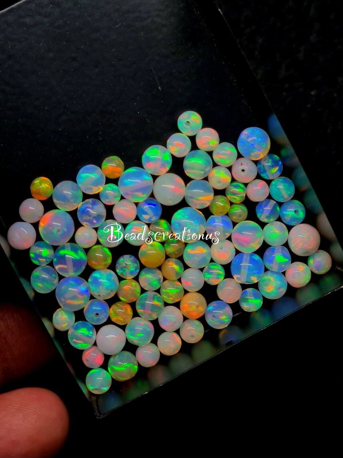 Natural Ethiopian Opal Beads – Smooth Opal Balls – Drilled Opal Balls – Opal