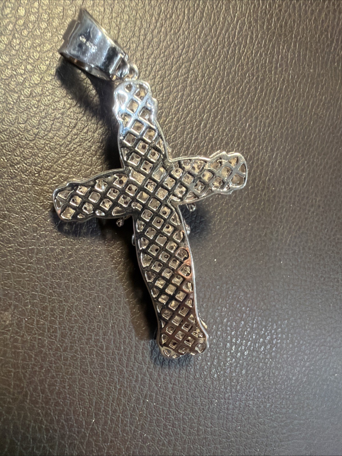 Beautiful 925 Sterling Silver large Zirconia Cross pendant 3.3/4 x 2, 7/8 inches