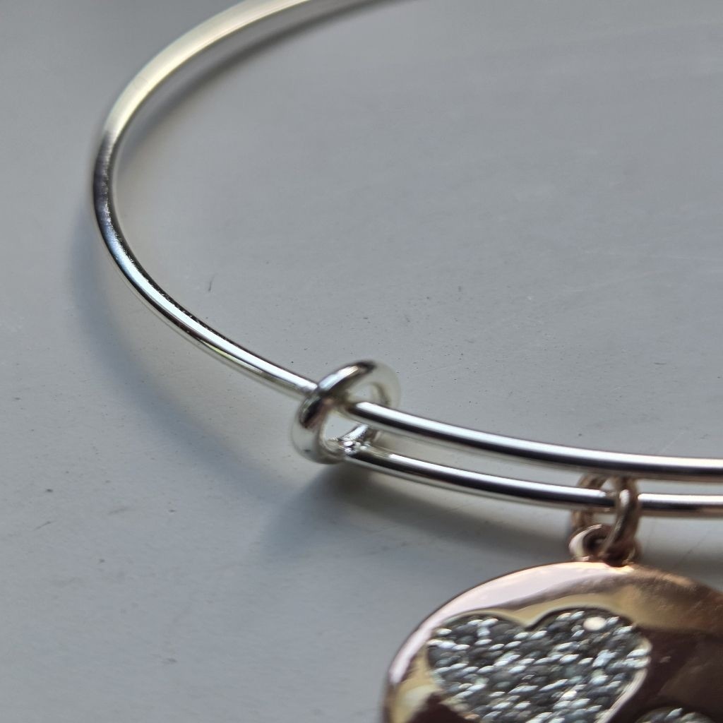 Women’s Unbranded Silver Rose Gold Charm Bracelet One Size