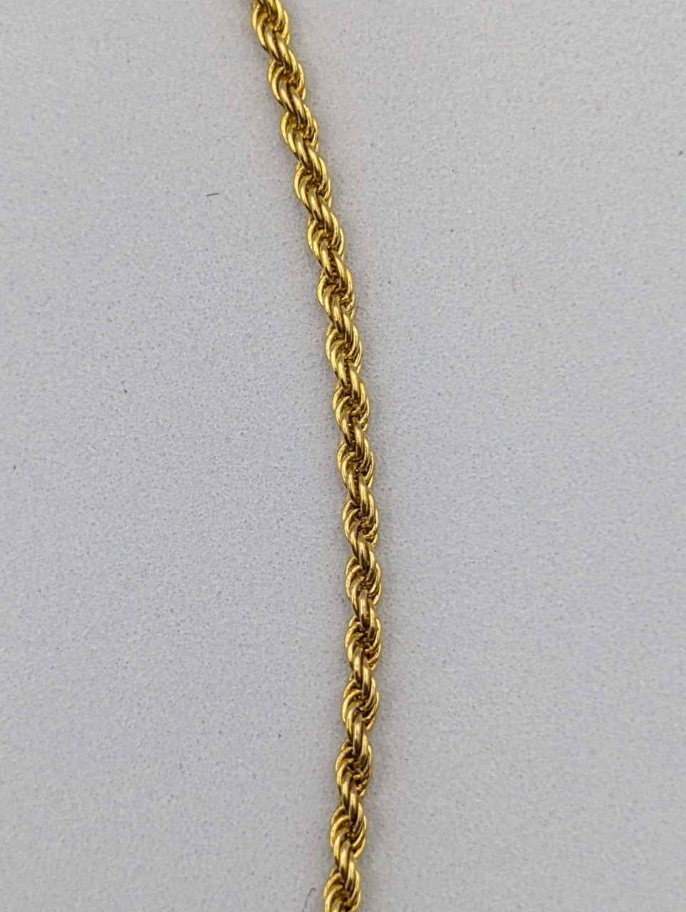 Danecraft Yellow Gold Plated Sterling Silver 1.5mm Rope Chain Necklace 18″ 3.2g