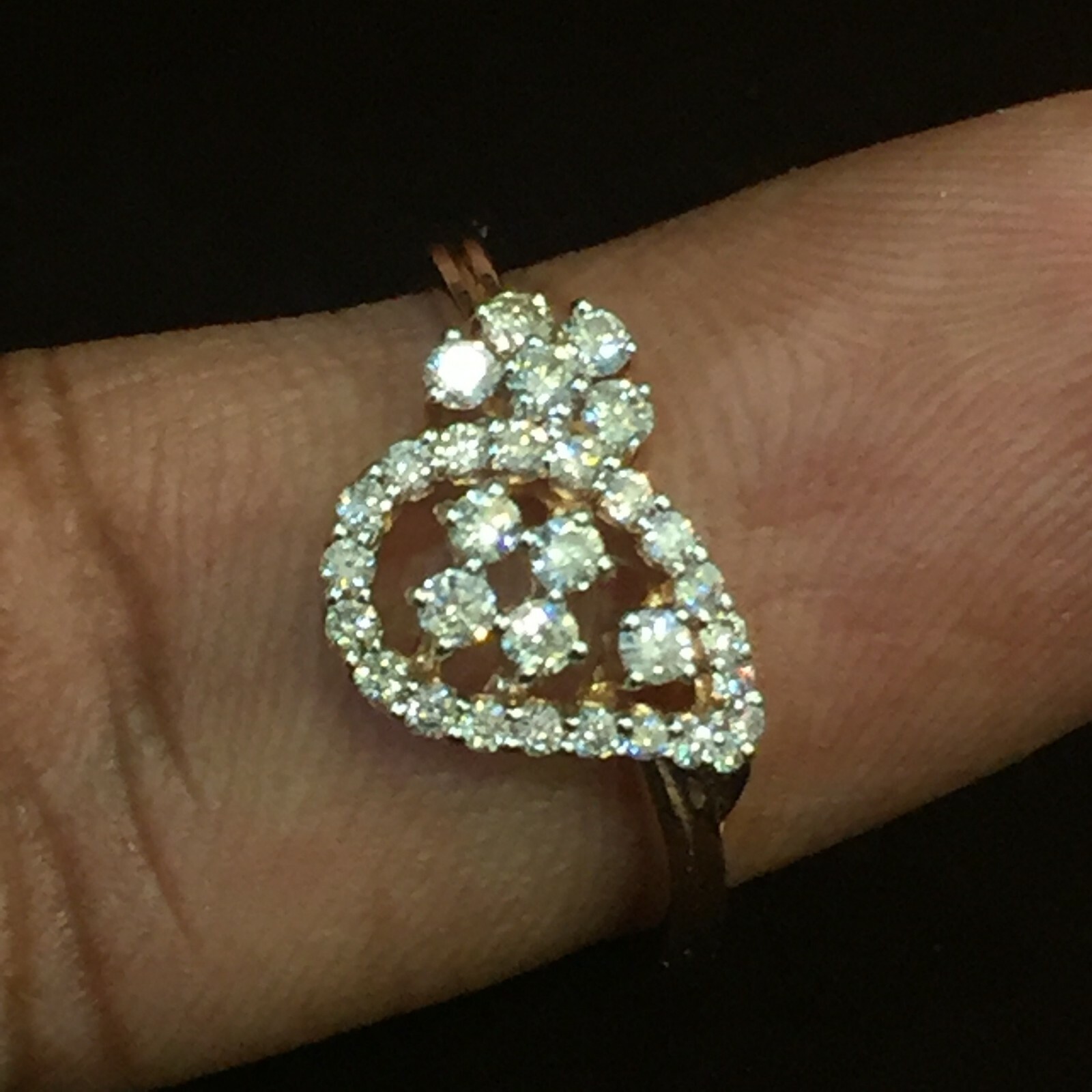 750 Stamped 18K Rose Gold 0.38 Cts Round Brilliant Cut Diamonds Anniversary Ring