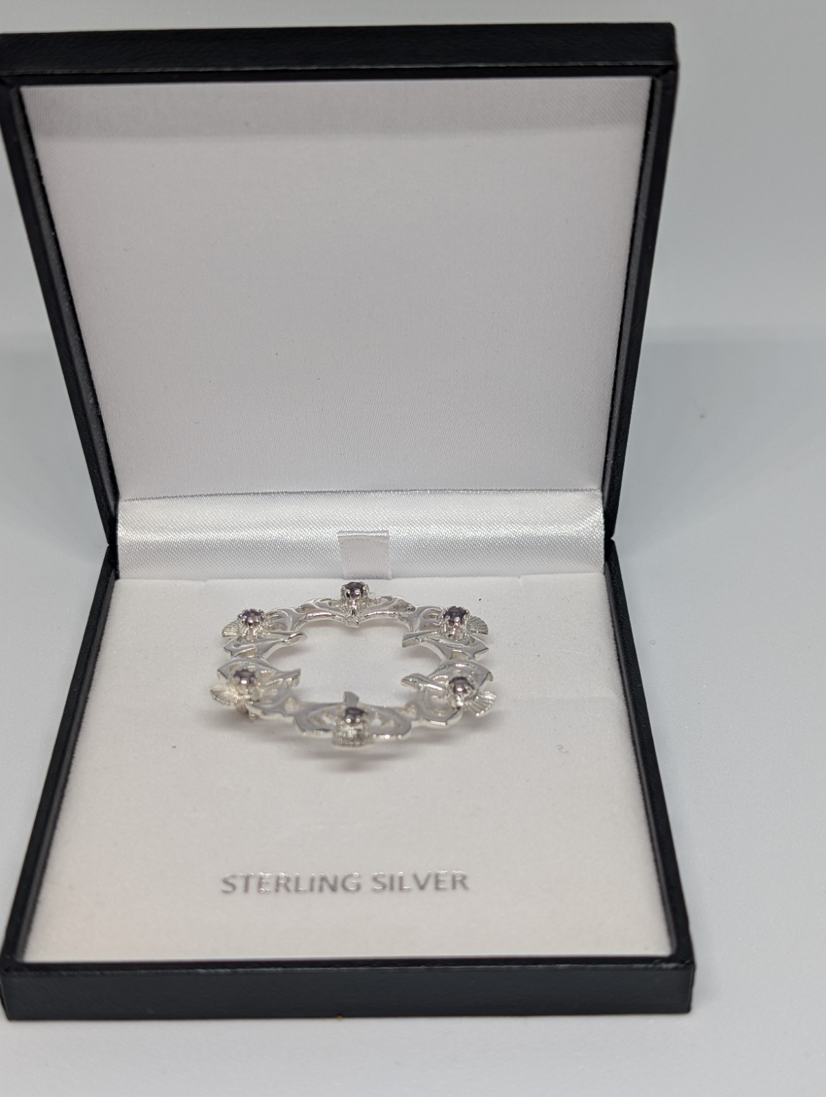 Alexander Castle Sterling Silver Thistle Brooch Pin Hallmarked In Box