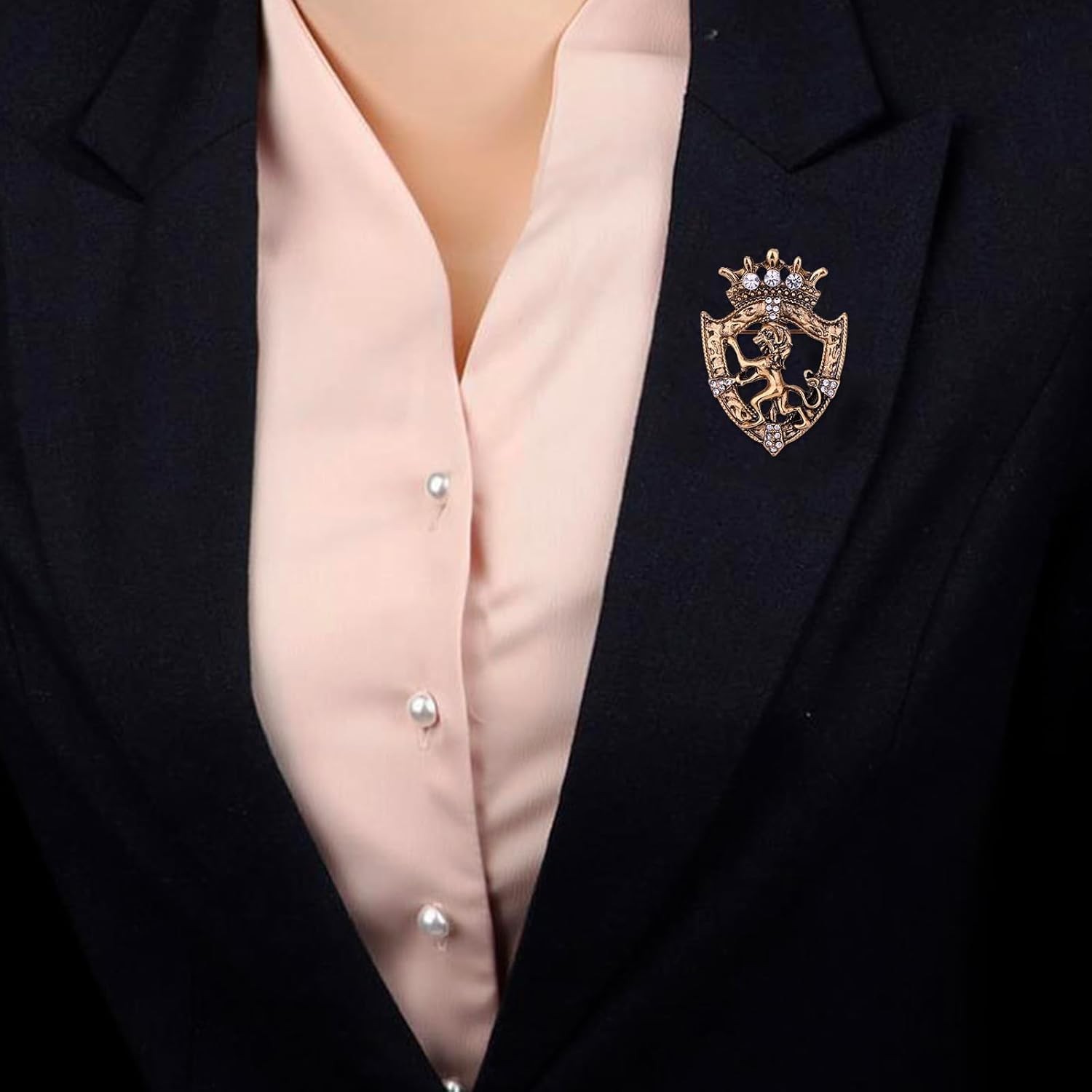 Men’s Starburst Crystal Brooch Pin Gold Luxury Suit Lapel Jewelry Gift