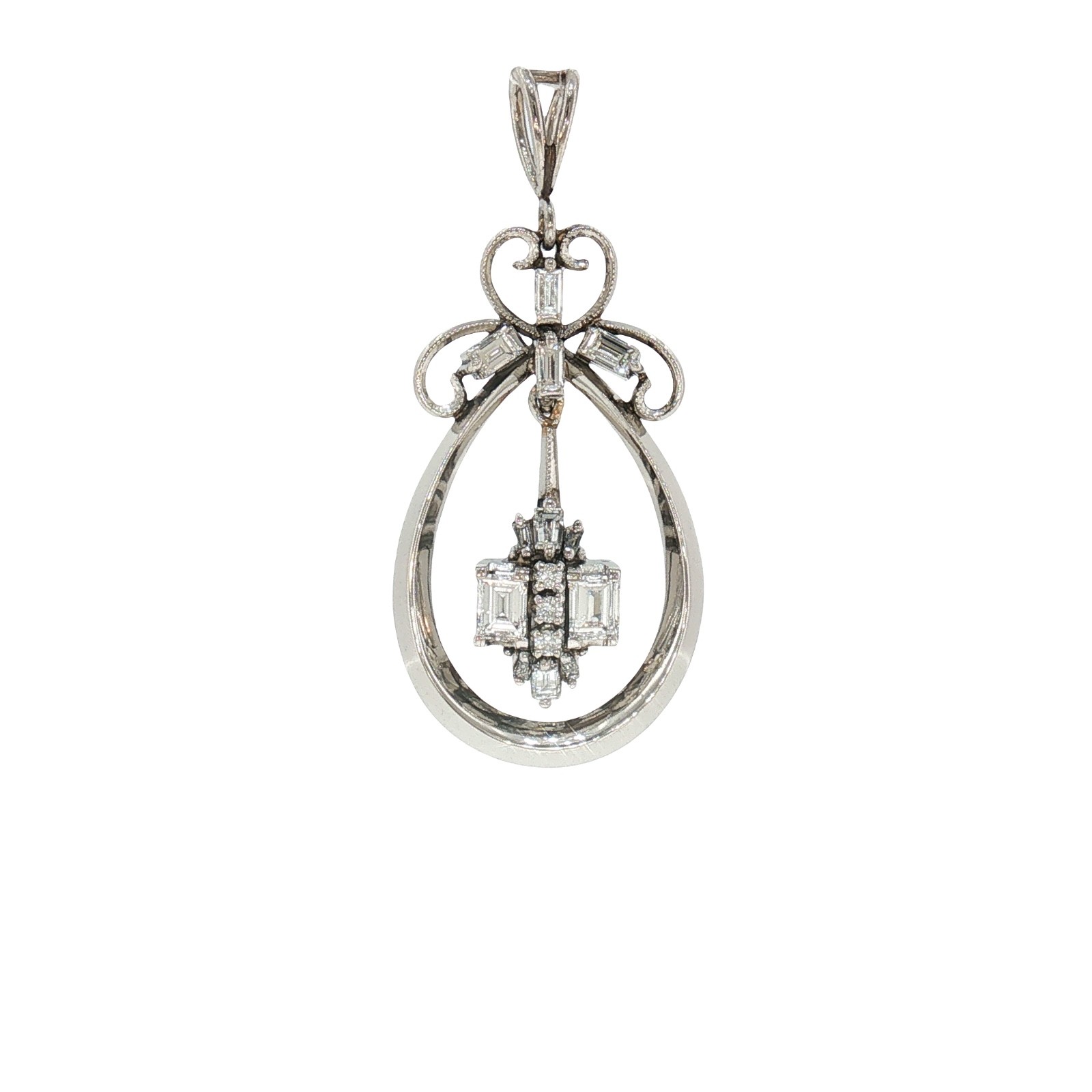 1.00 est tcw Natural Diamond & Platinum Pendant IGI Report # 20J2282026