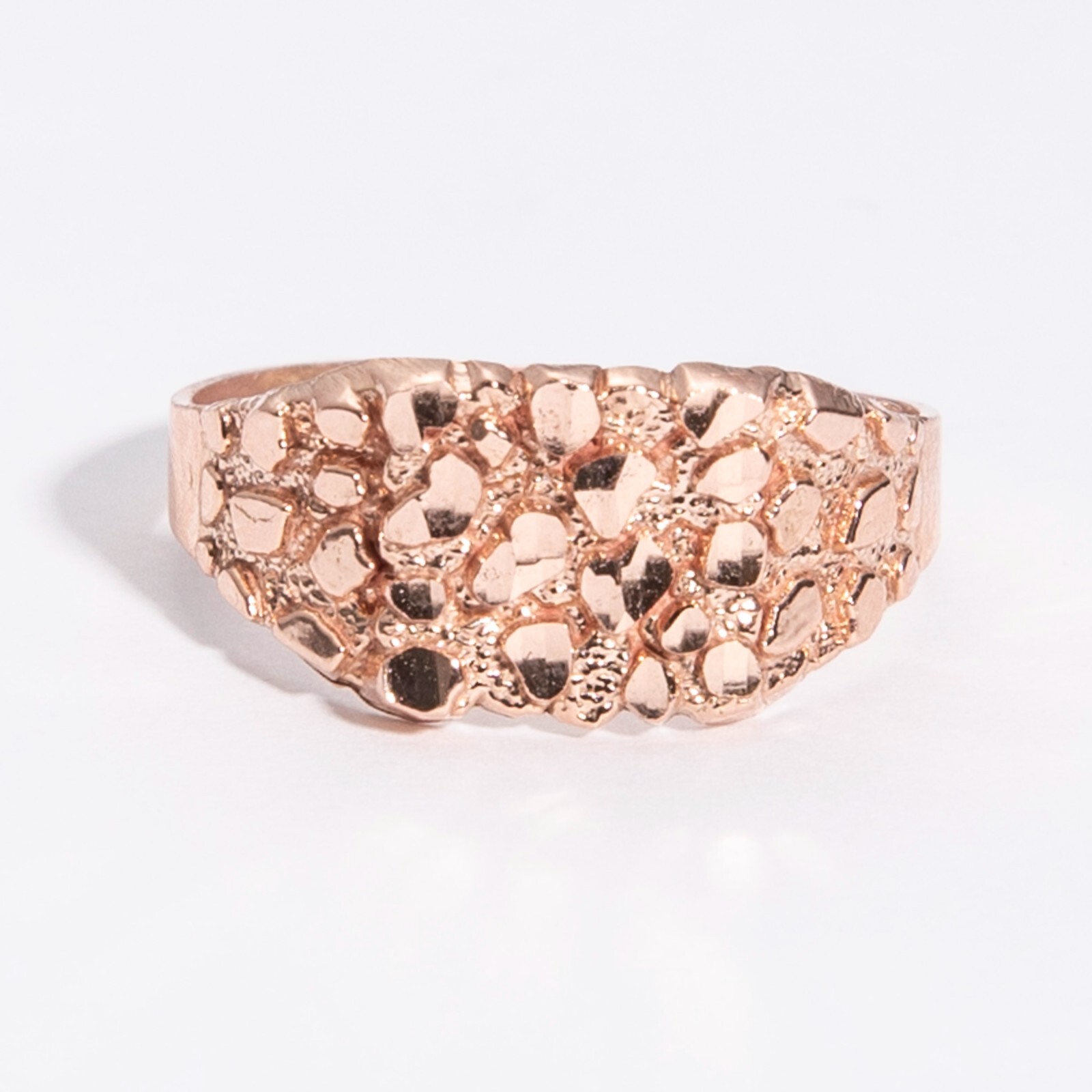 SOLID 10K Gold Square Nugget Ring 10K Yellow White Rose Gold