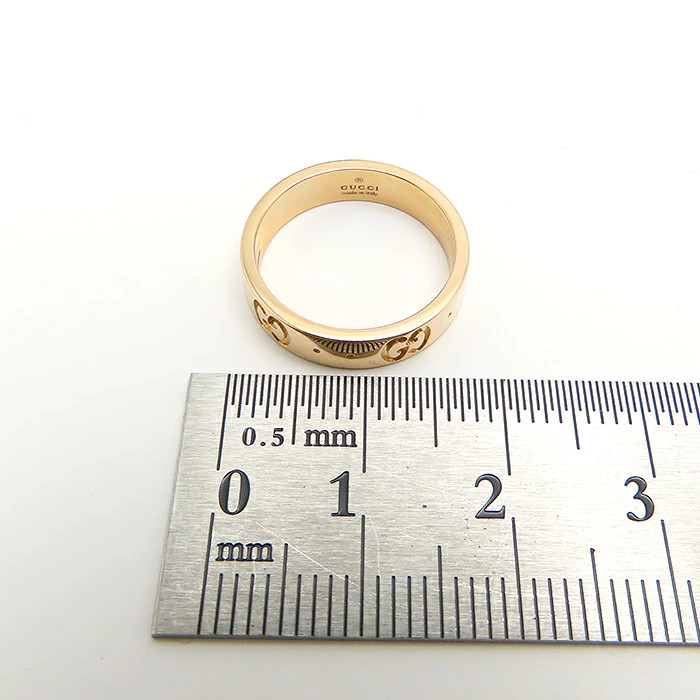 Gucci Icon Ring 750PG Pink Gold US 4.5 3.5g with Case