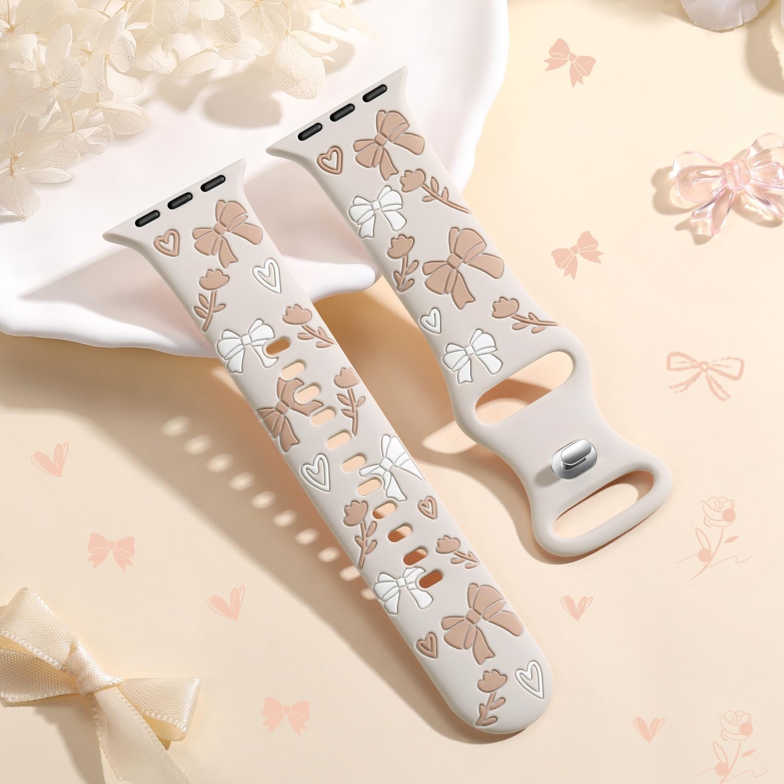 Lerobo Floral Band 38mm/40mm/41mm/(42mm-Series 11 10), Bow Starlight
