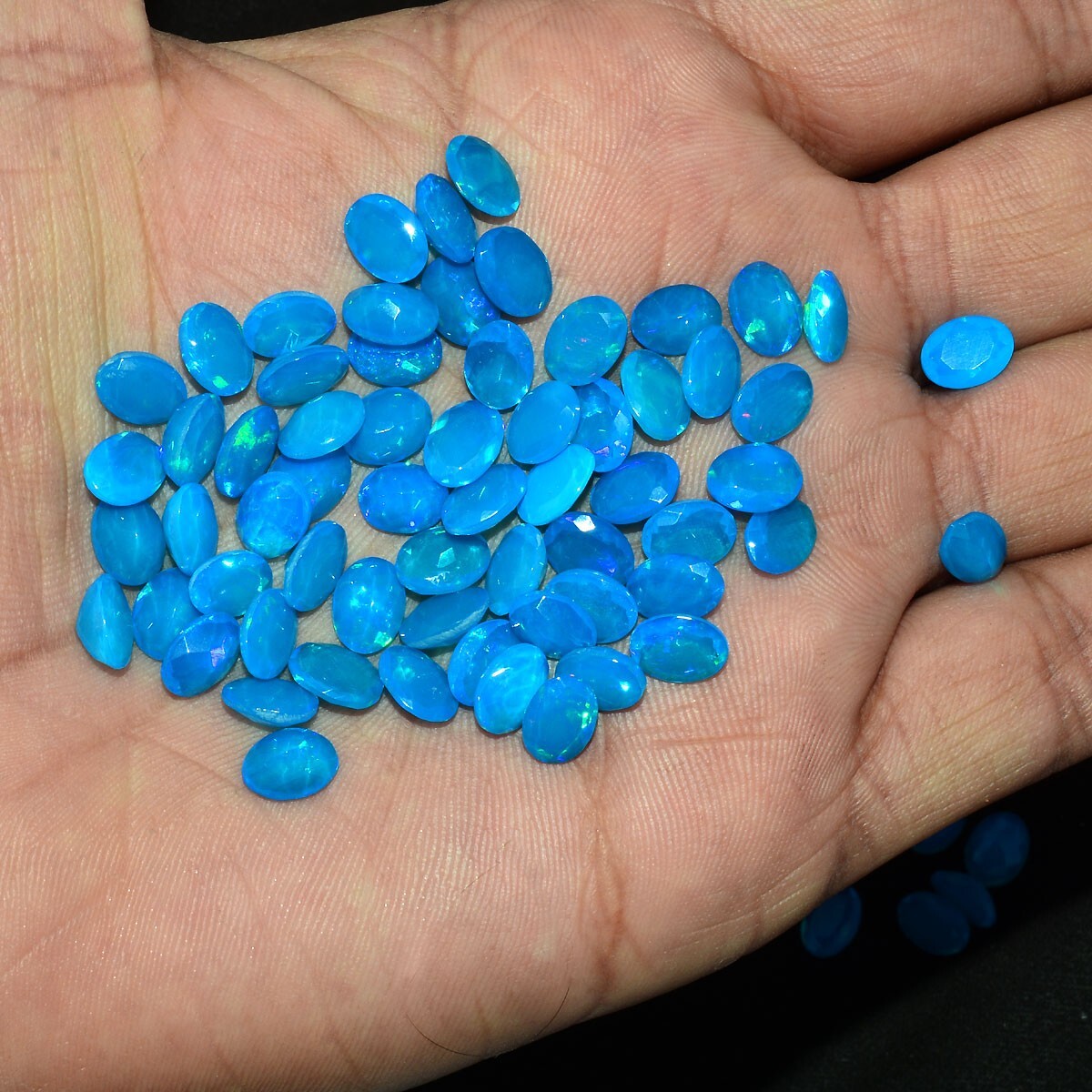10 Pcs Natural Ethiopian Opal Top Quality 7mm*5mm Oval Faceted Cut Gemstones Lot