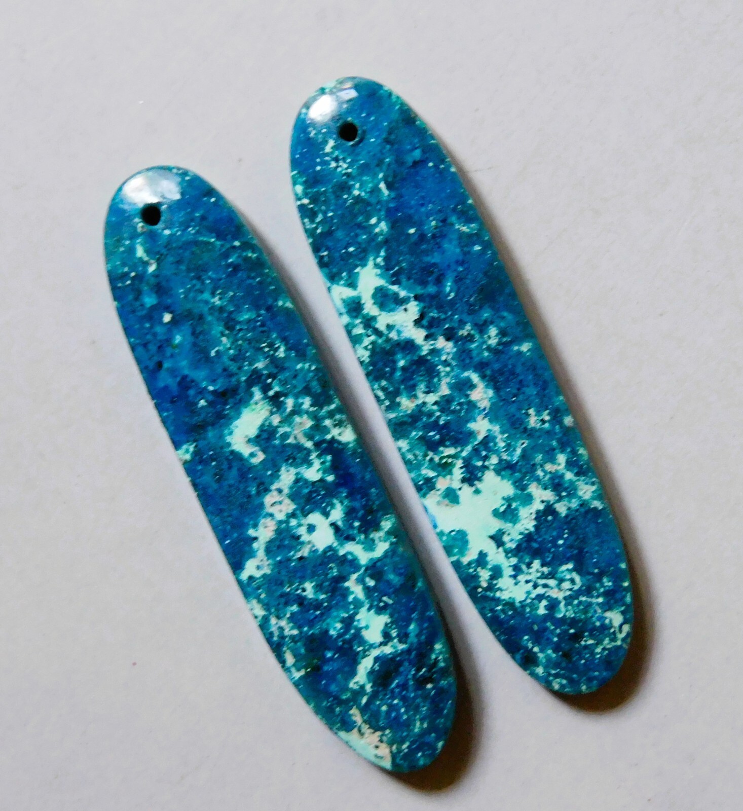 33.70 Cts Natural Shattuckite Drilled Cabochon Match Pair Gemstone 41X10.7MM