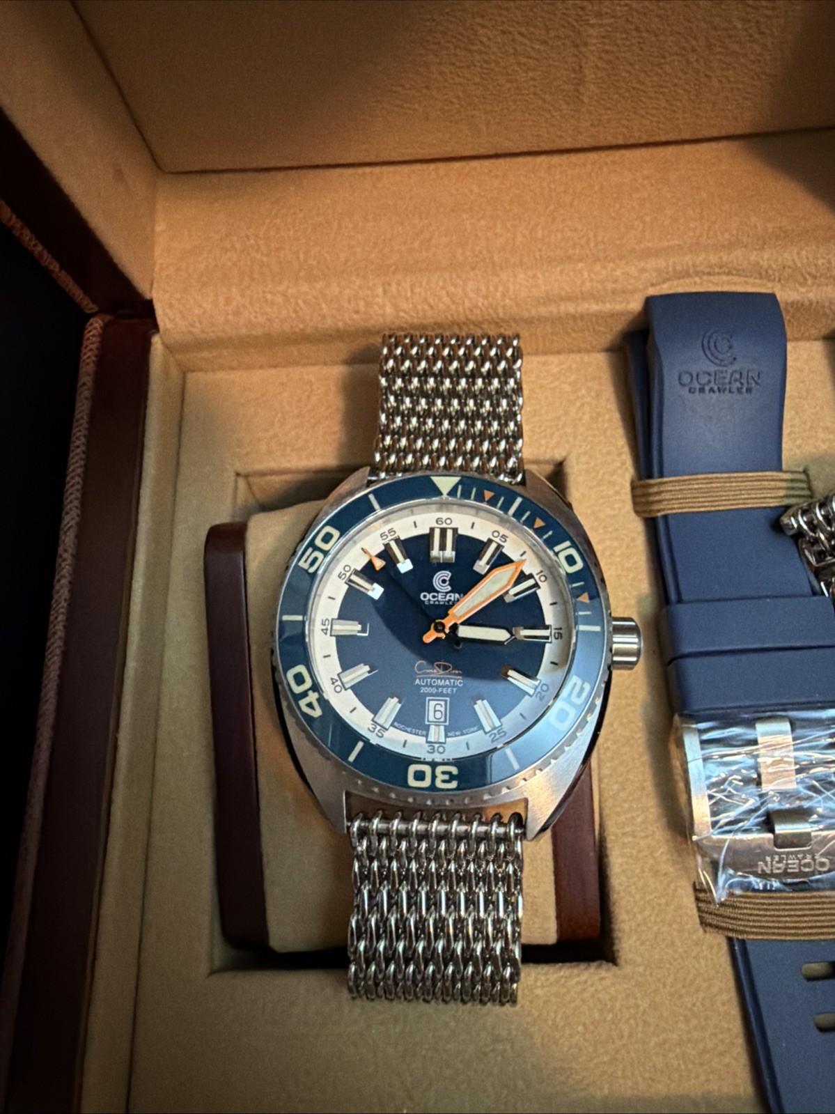 Ocean Crawler Core Diver Turtle Blue 44mm Automatic 600m Men’s Watch With Mesh