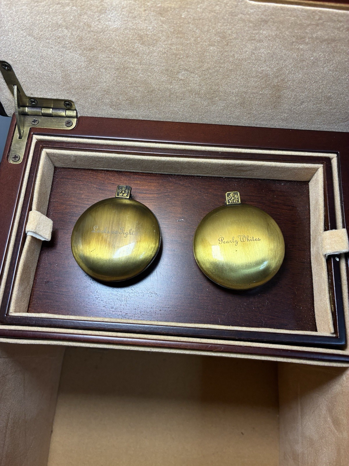 Vintage Bombay Co Large Mahogany Wooden Keepsake Jewelry Box Brass Picture Frame