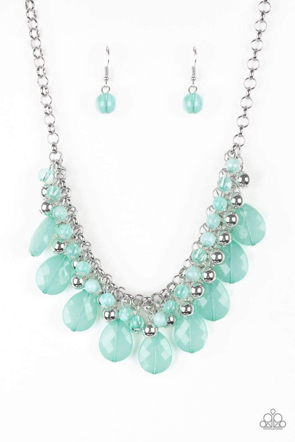 Paparazzi Jewelry Trending Tropicana Green Teardrop Fringe Necklace Beautiful