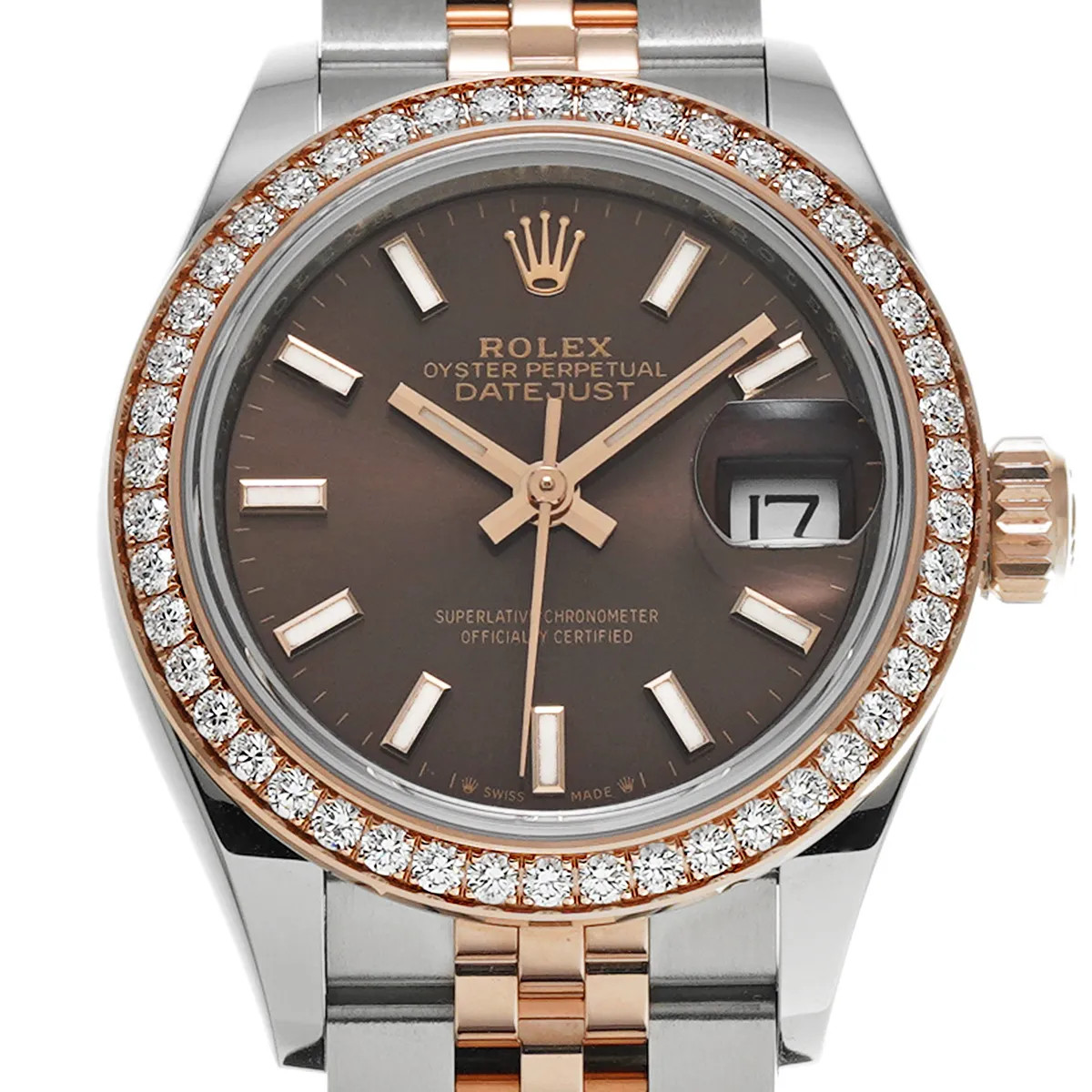 Rolex Datejust 279381RBR 28mm Stainless Steel Brown Wristwatch #WW7798