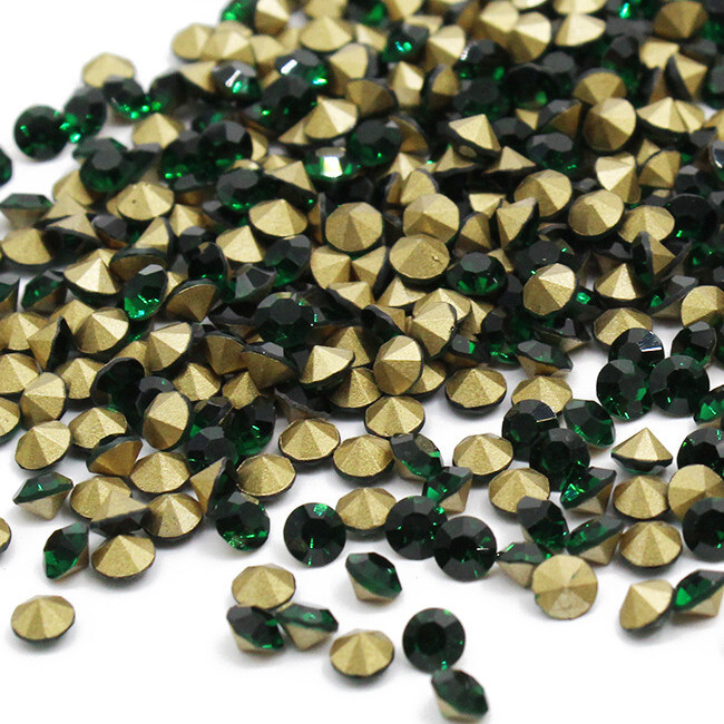 10 Bag Faceted Glass Pointed Rhinestone Findings Back Plated 1.9~2mm 1440pcs/Bag