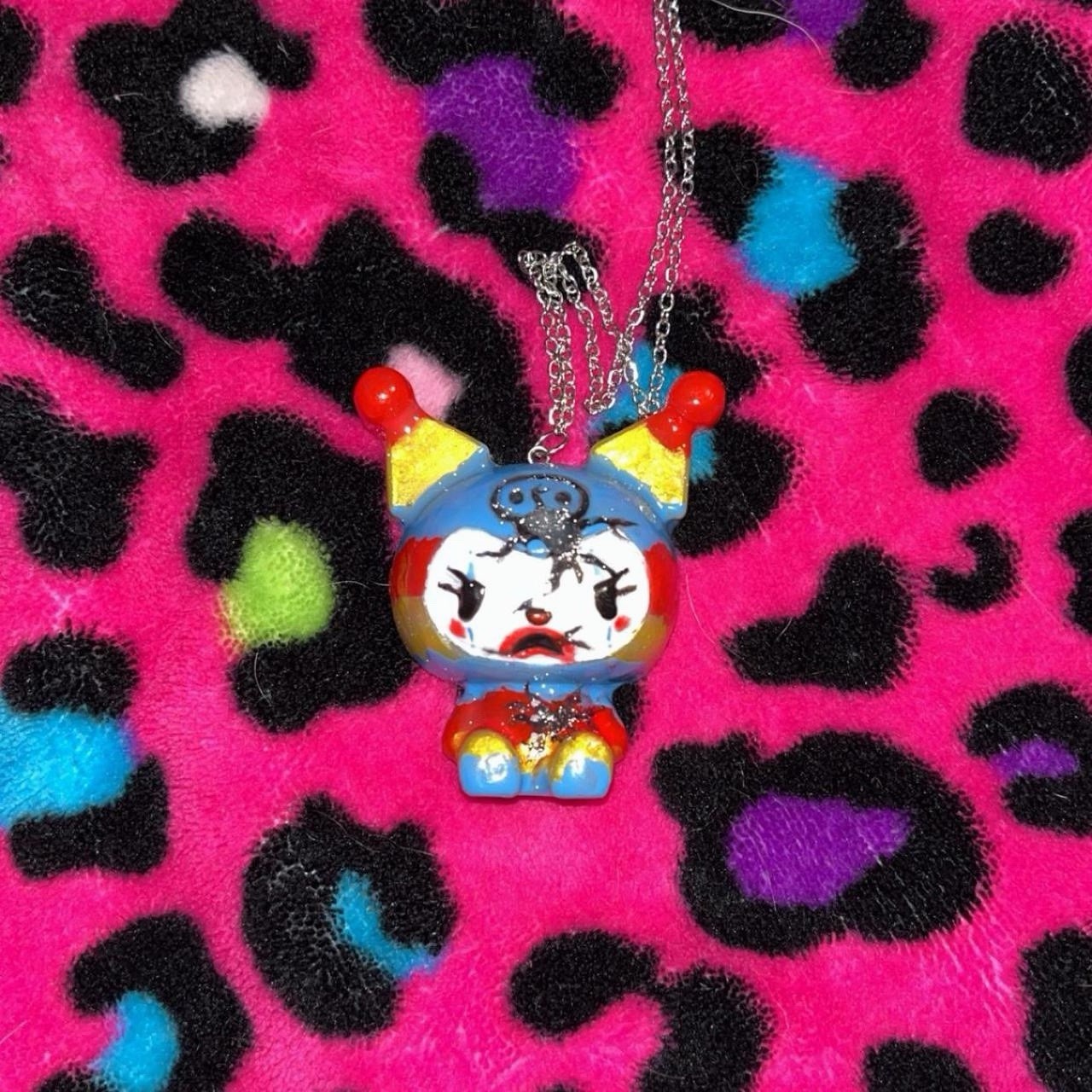 Handmade kuromi broken clown necklace