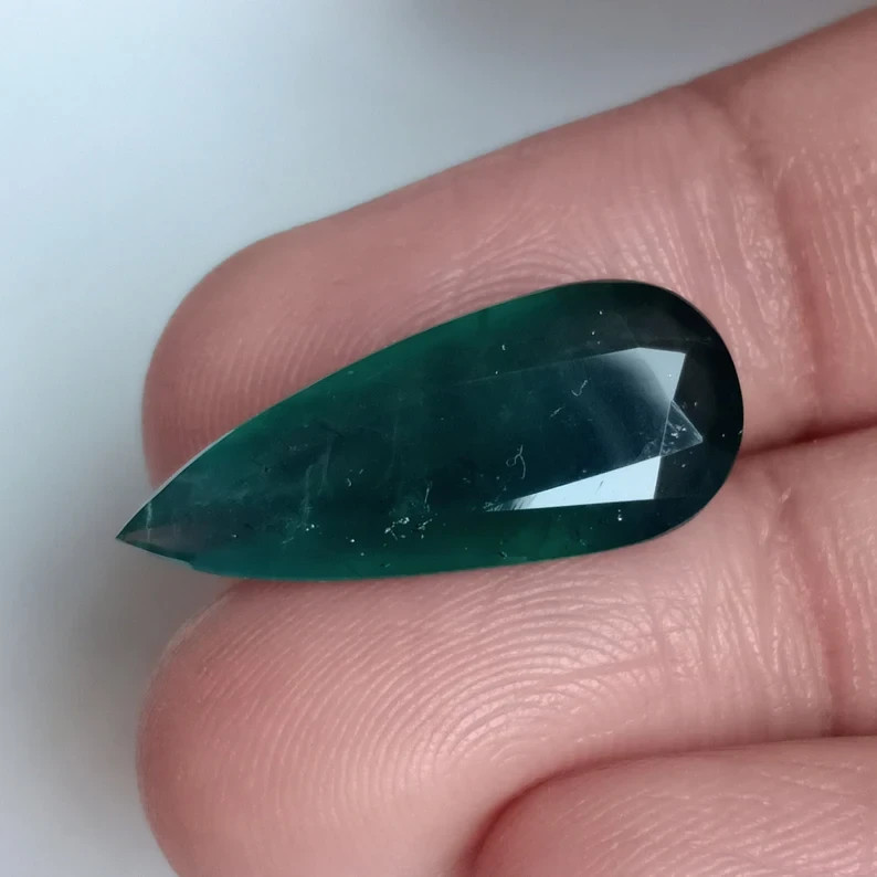7.25 Carat Natural Zambian Emerald Pear Shape Unheated Untreated Loose Gemstone
