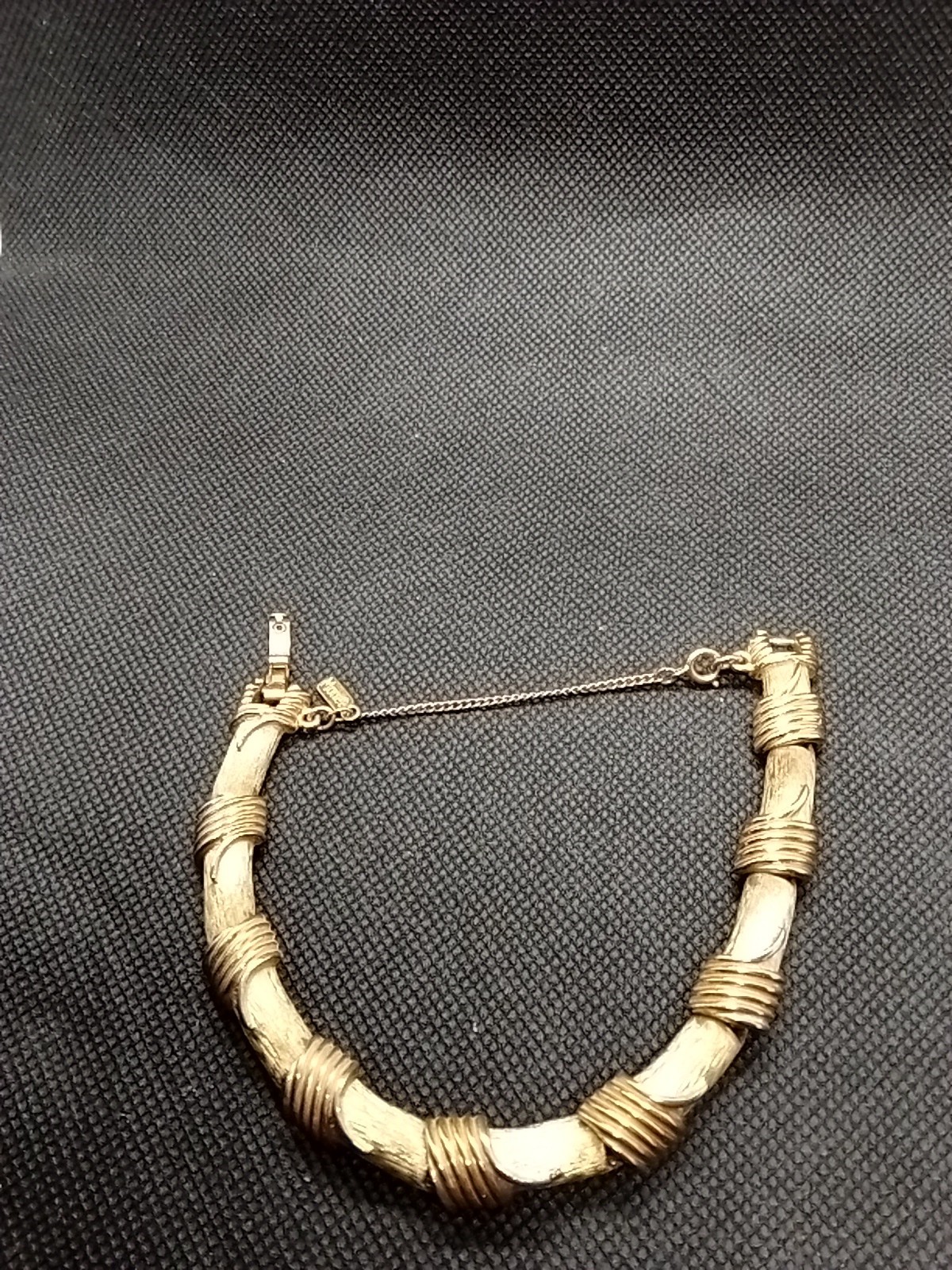 Monet Goldtone Bracelet with Security Safety Chain Good Quality