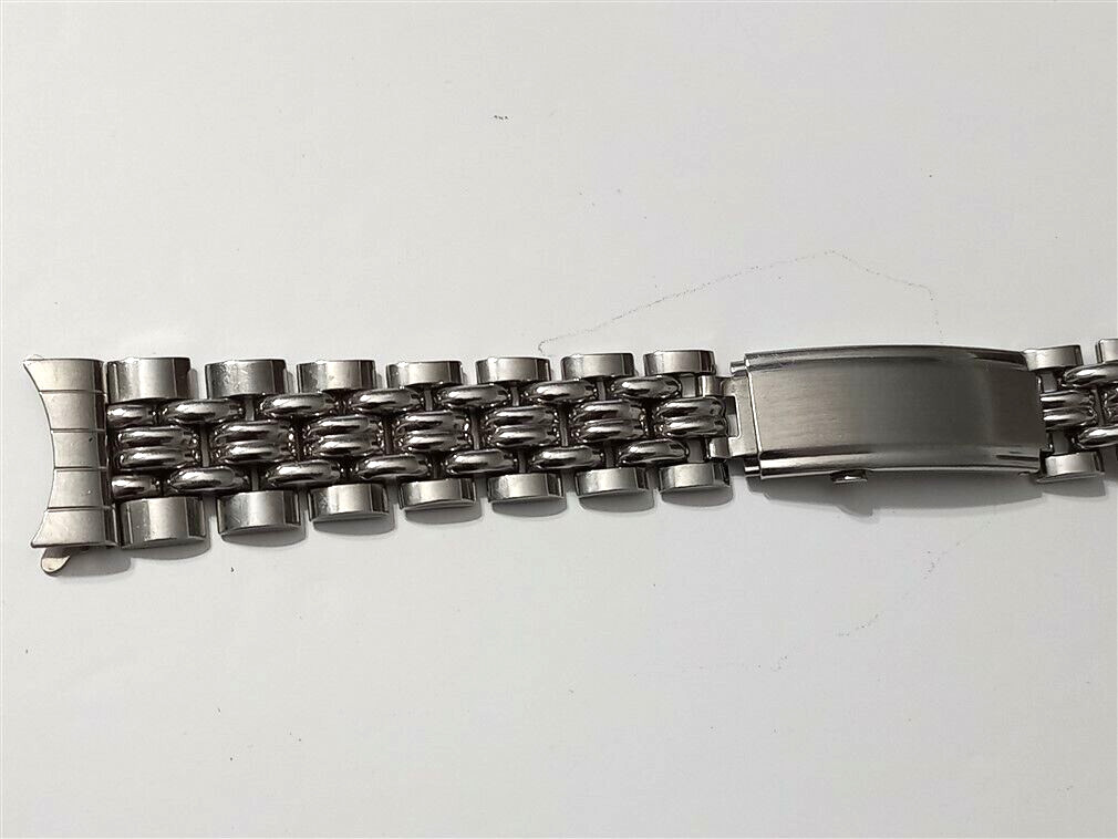Rare NOS 1940-60’s 16mm Germex Curved Ends Gent’s Stainless Steel Bracelet