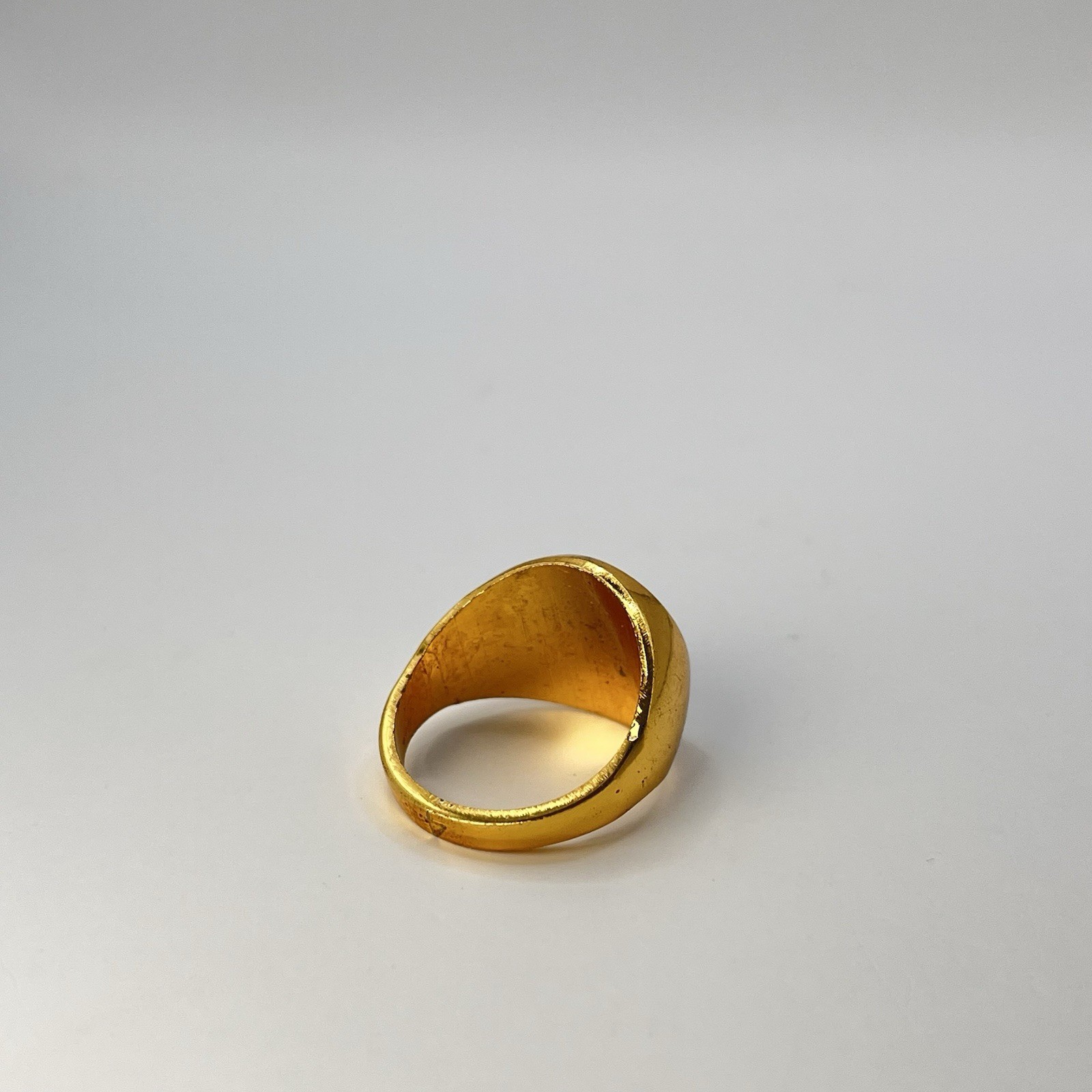 Gold Mercedes Style Logo Ring Black Emblem Mens Statement Fashion Jewelry