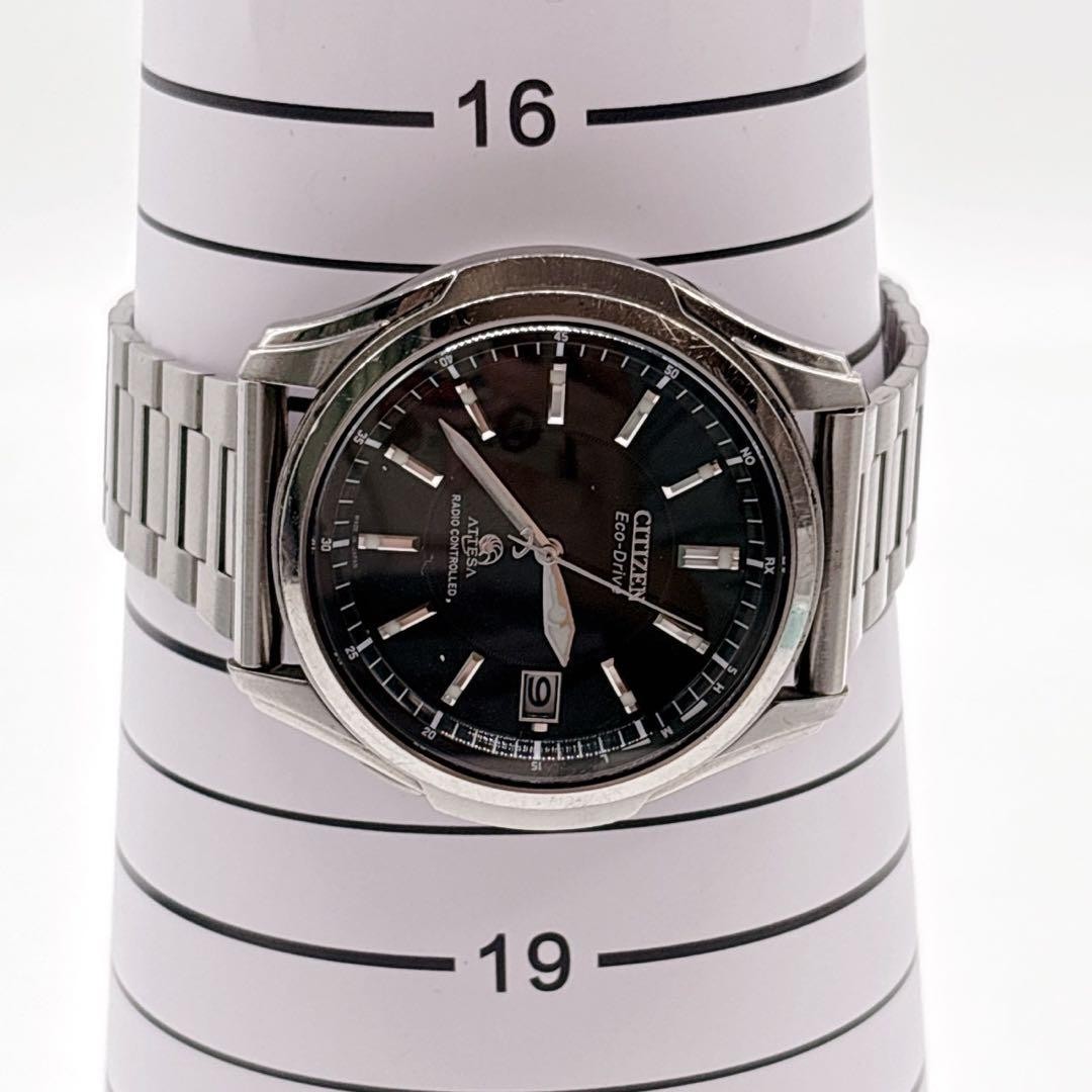 Citizen Attesa Eco Drive Radio Solar Watch 17cm 6.69in Black Dial Working Japan