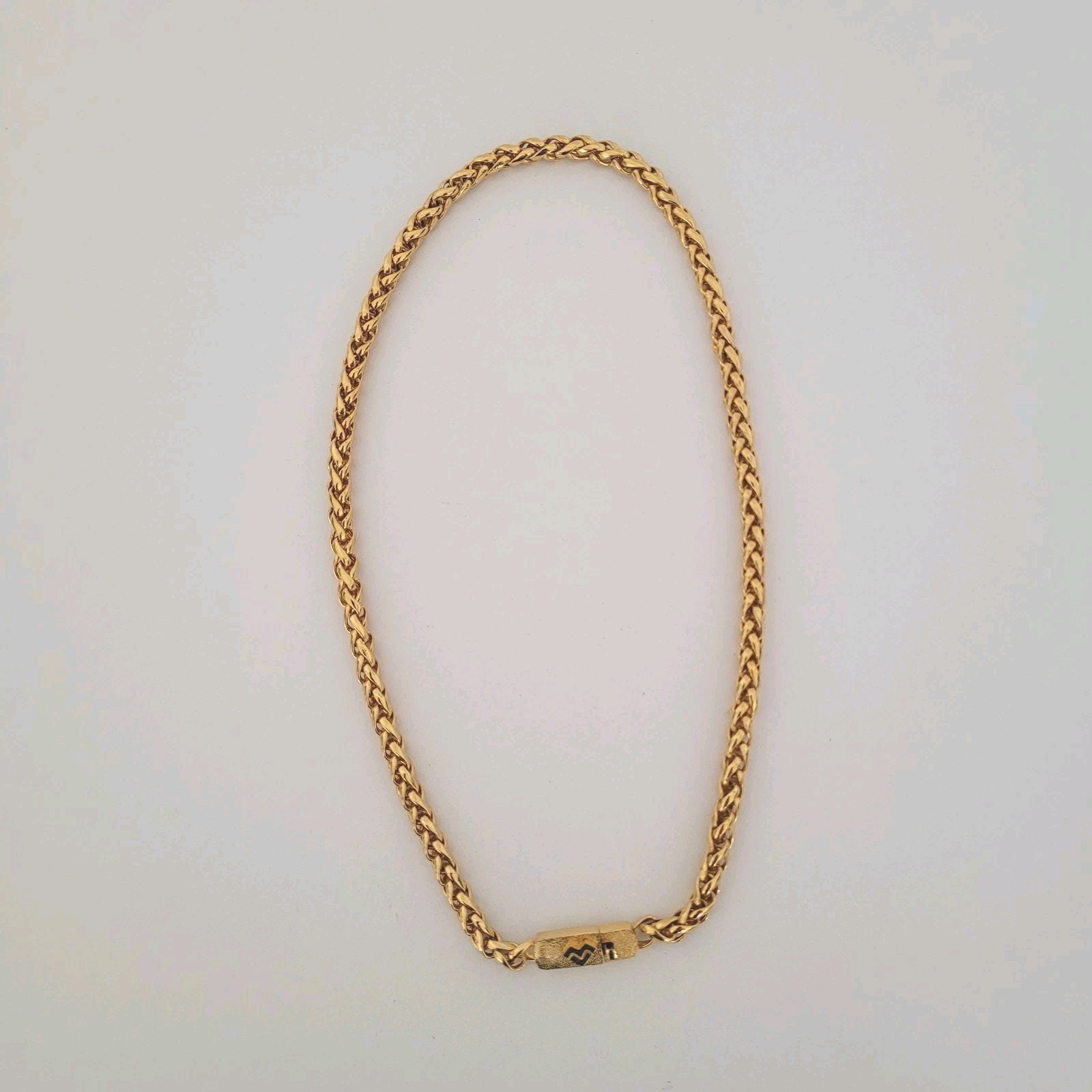 Vintage Mario Valentino Gold Plated Chain Necklace 15 Inch Thick Chocker