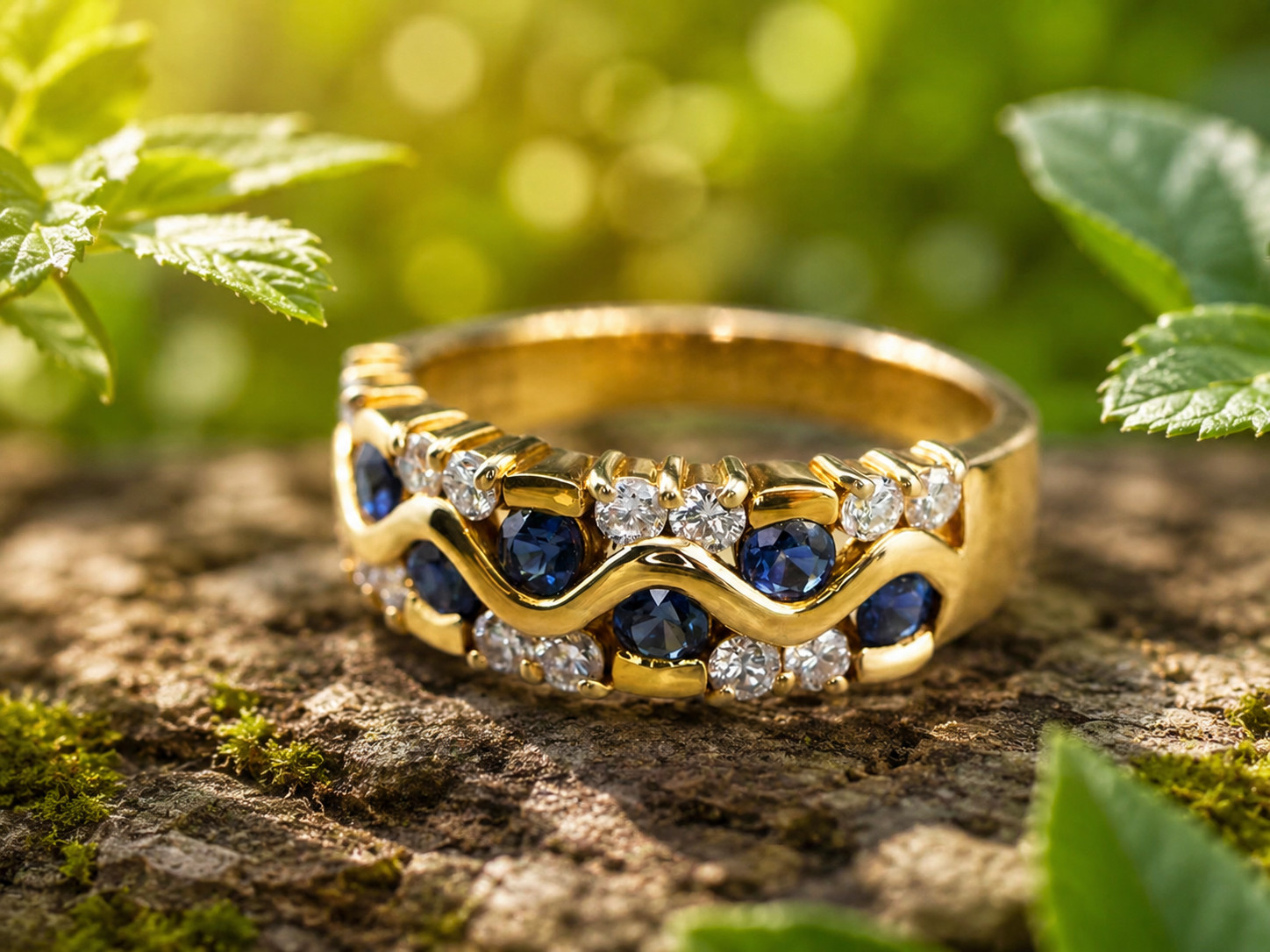 1.80Ct Round Lab Created Blue Sapphire Wedding Band Ring 14K Yellow Gold Plated