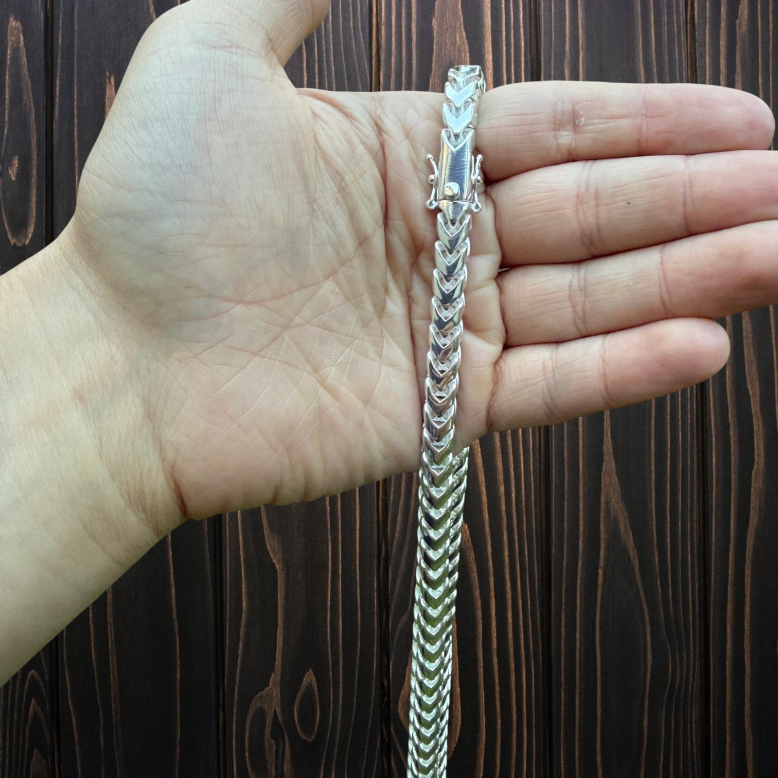 8mm Box Franco Chain Necklace – Solid 925 Sterling Silver Or Oxidized Rhodium