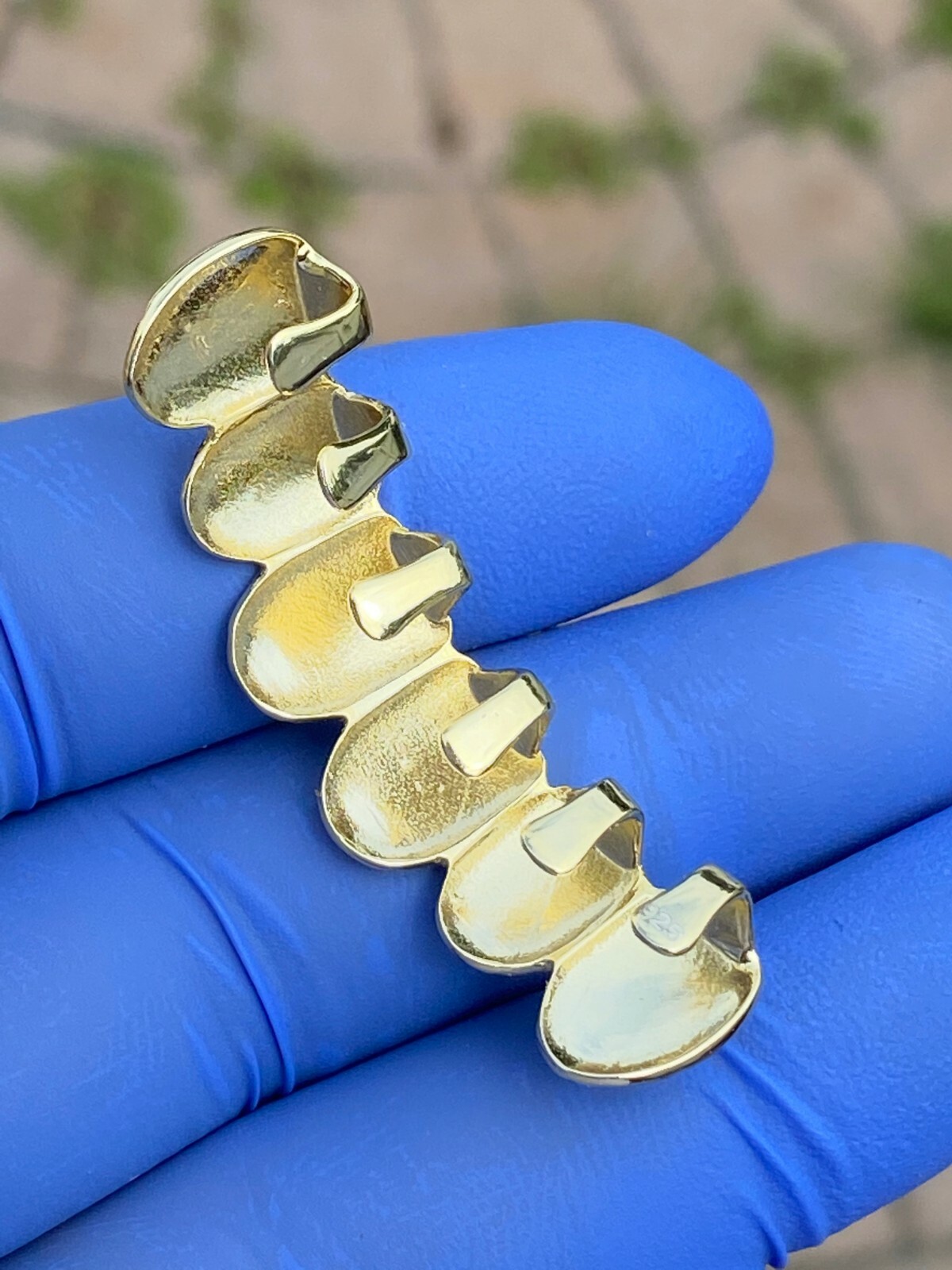 REAL 14k Gold Plated Solid 925 Sterling Silver Diamond Cut Grillz Teeth Fronts