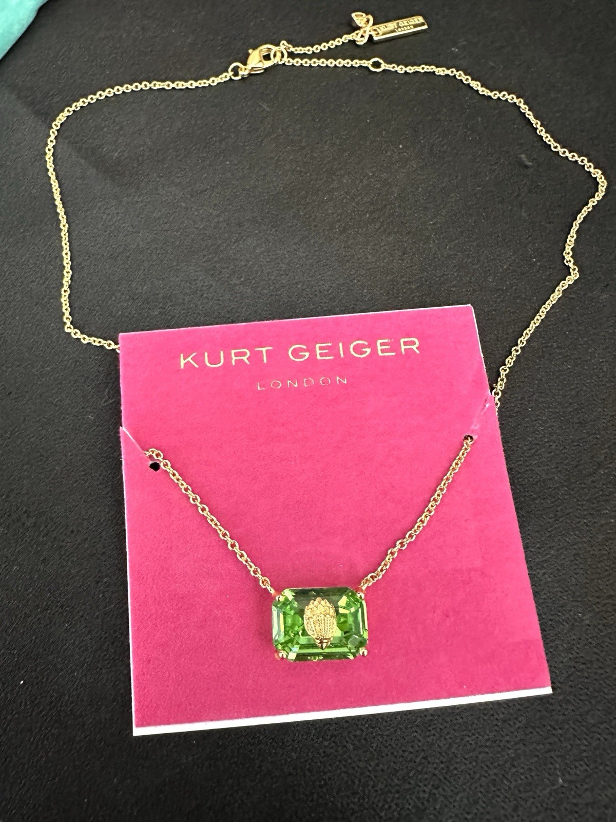 Kurt Geiger Eagle Necklace/ Crystal/ Green