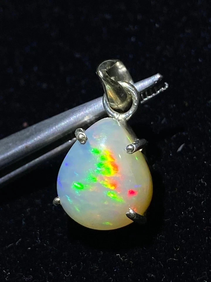 Natural Ethiopian Welo Opal Sterling Silver Pendant Necklace Gemstone 15 ct