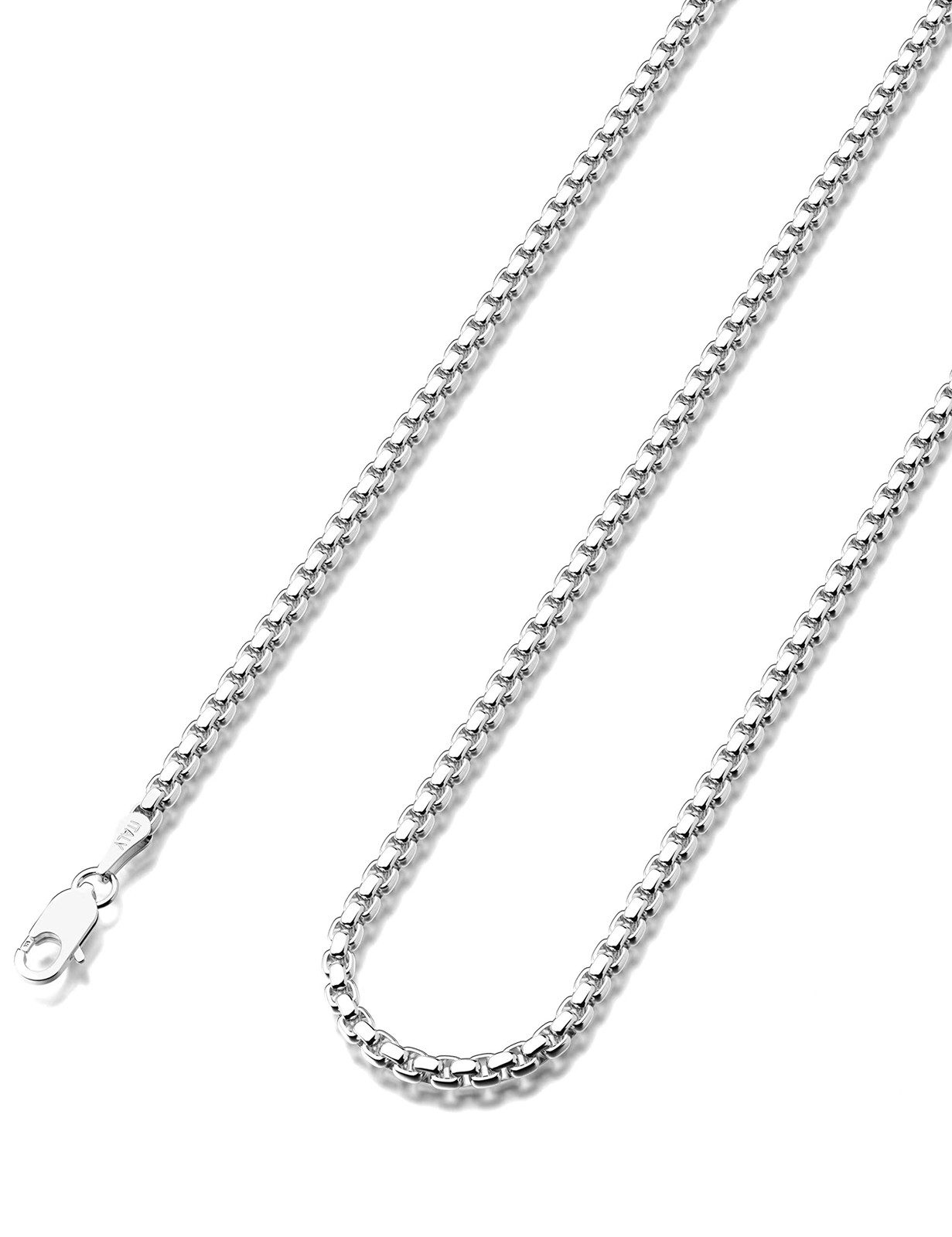 Waitsoul Wywh 925 Sterling Silver Chain Lobster Clasp 2Mm For Women Men