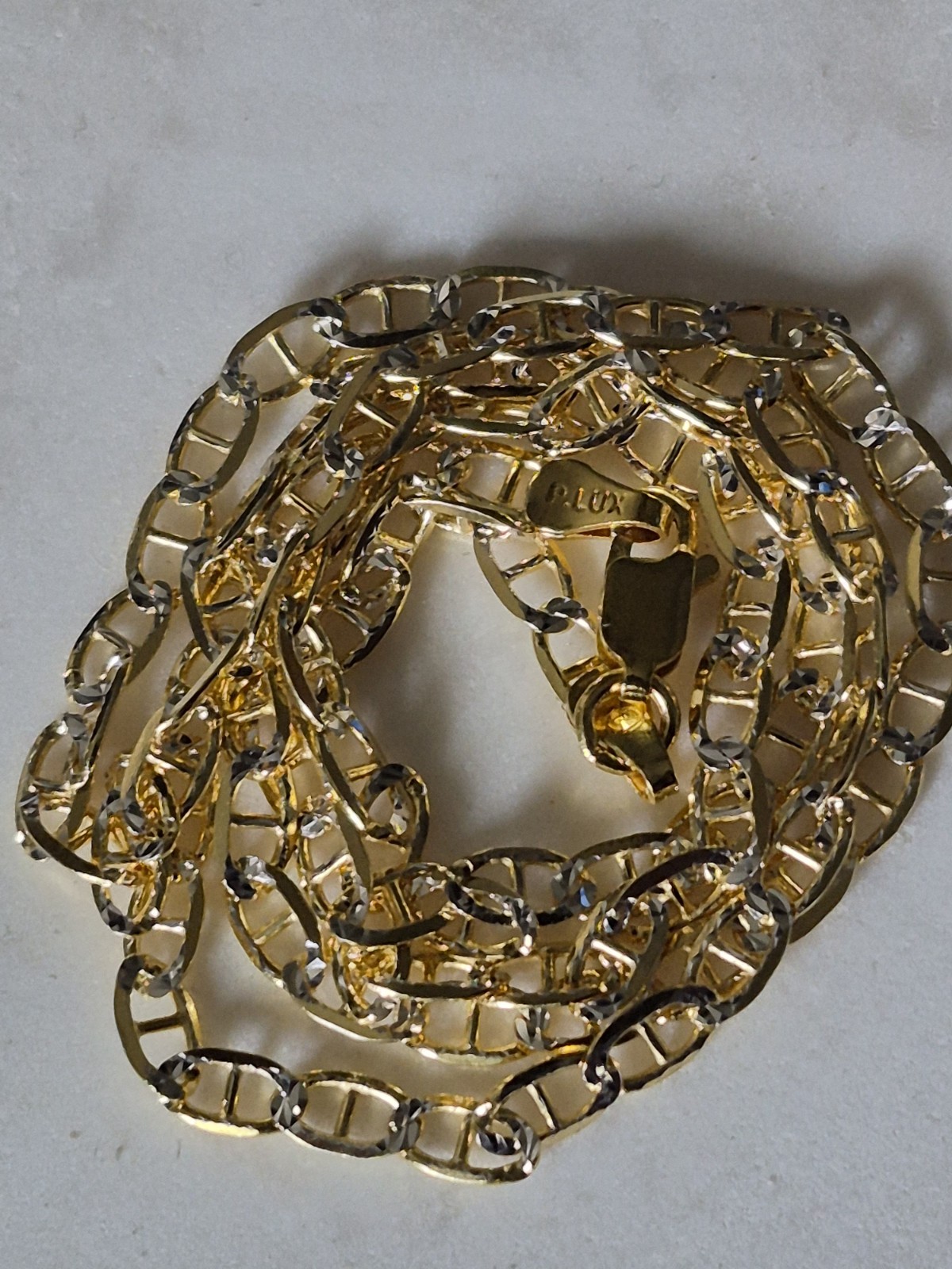 Solid 20in 3.6mm 14k Gold Over .925 Silver Mariner Link Chain Flat 6.43g Plux